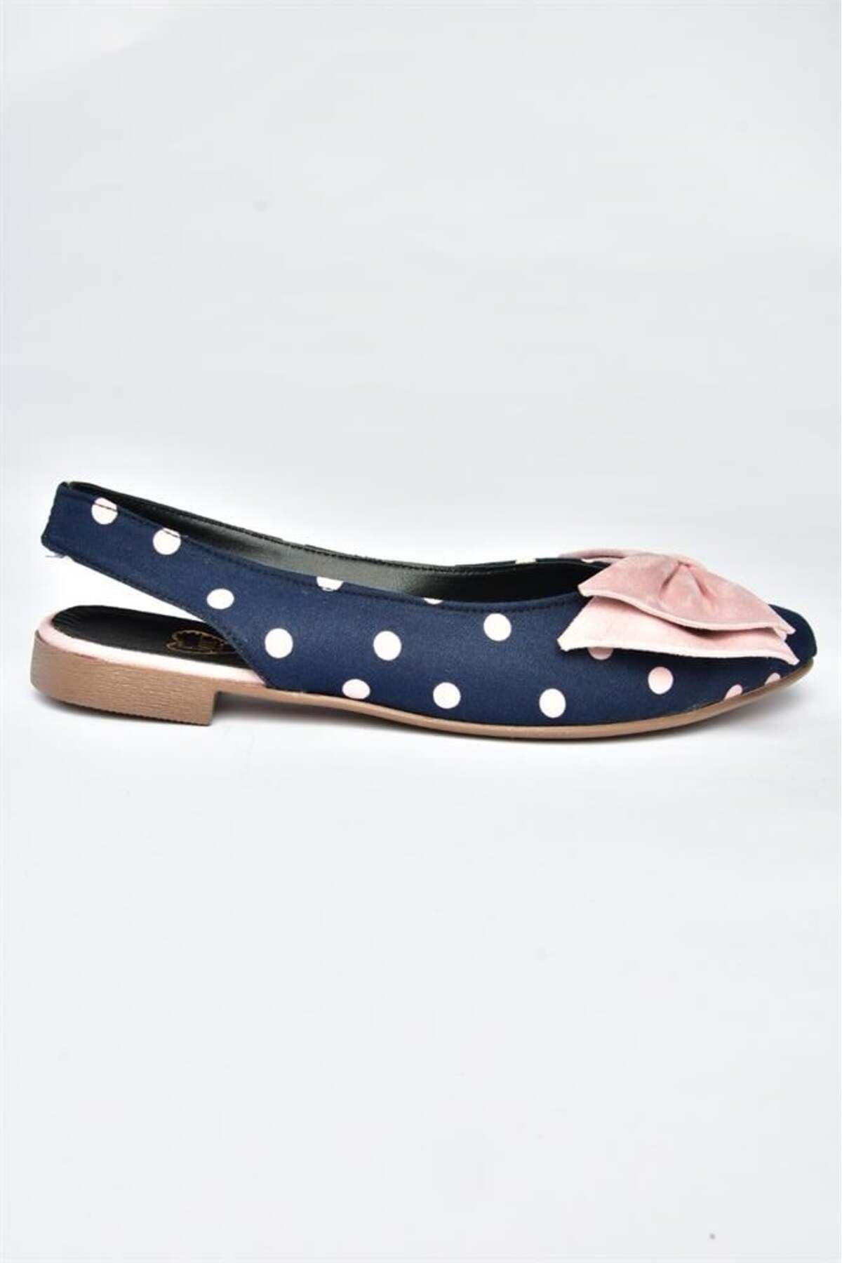 Fox Shoes-Námořnická modrá Puntíkované/pudrové dámské baleríny D 726774404 3