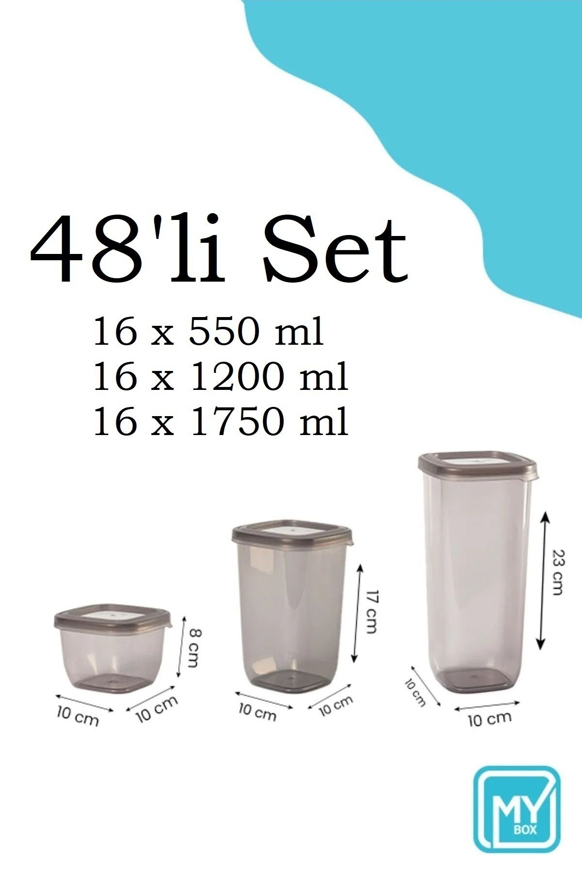 MYBOX-48" Mega Dowry Set - Labeled Square Food, Breakfast Snack and Pulses Container 6