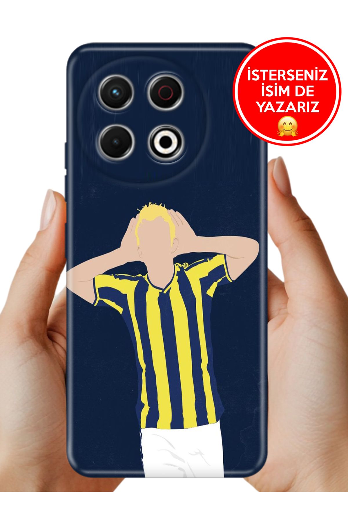 TECNO Spark 30 Pro KL7 Kılıf Baskılı Life Style Kapak Silikon Sarı Lacivert Gol