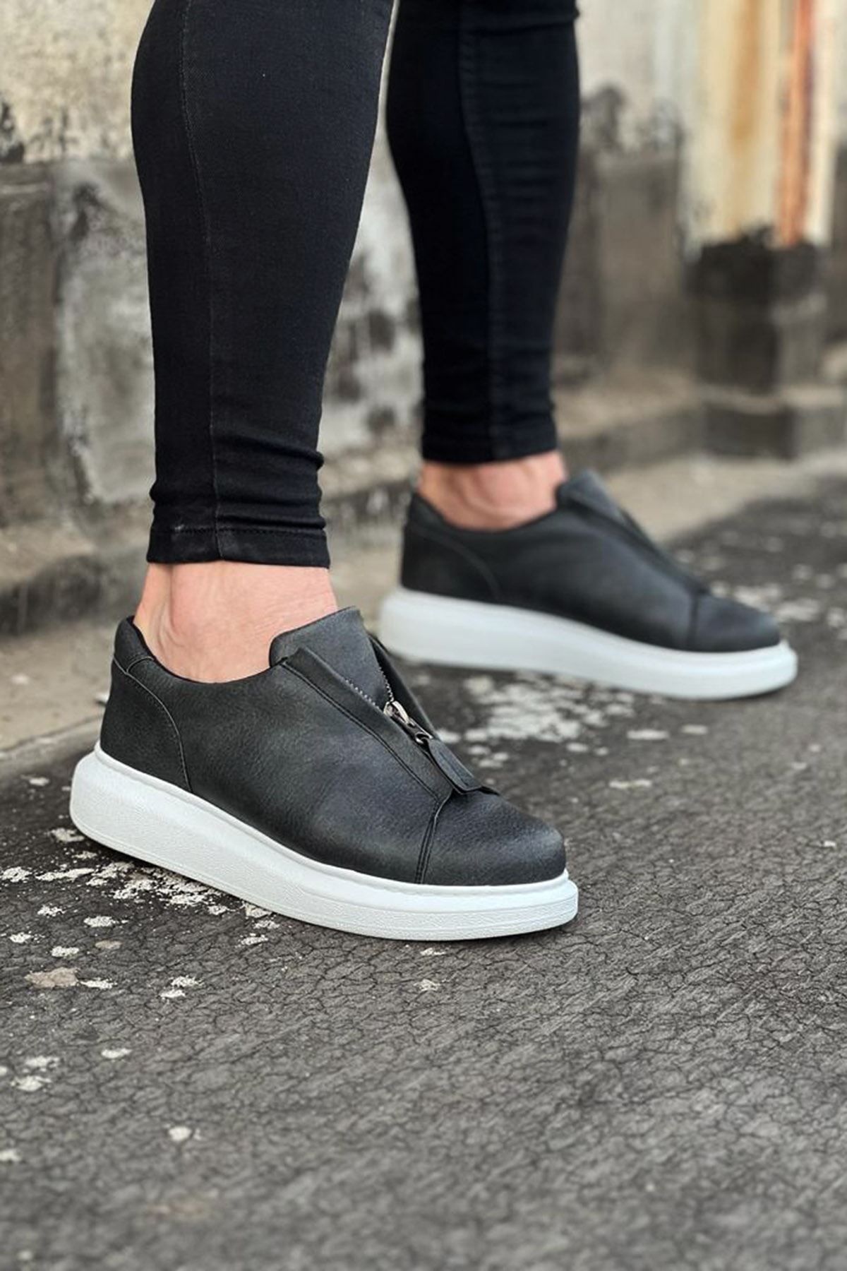 O K GİYİM WG010 Gri Cilt Erkek Casual Ayakkabı