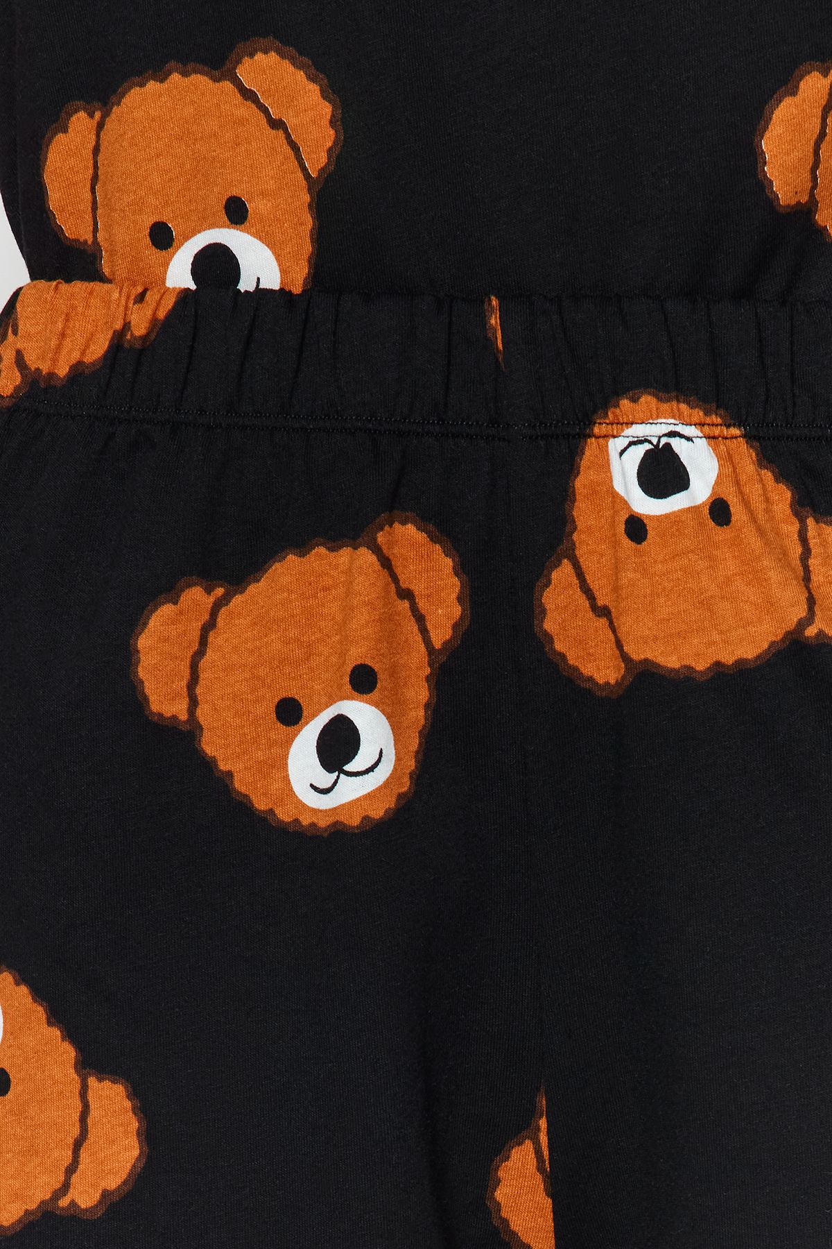Trendyol Collection-Damen Family/Family Schwarzes Teddybär-Shorts-Set aus 100 % Baumwolle, gestrickter Pyjama THMSS23PT00005 7