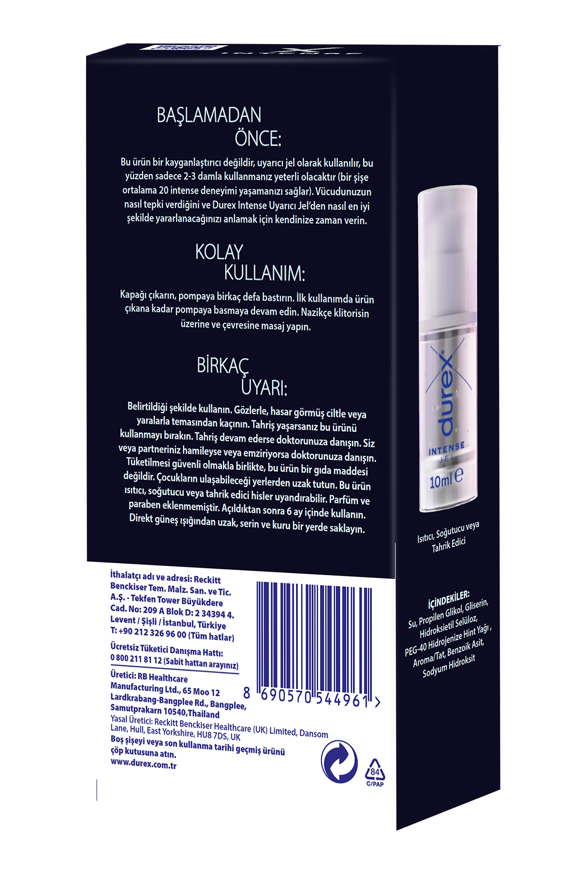 Intense Uyarıcı Jelli ve Tırtıklı Prezervatif 30'lu + Durex Intense Uyarıcı Jel 10ml, Fırsat Paketi 8