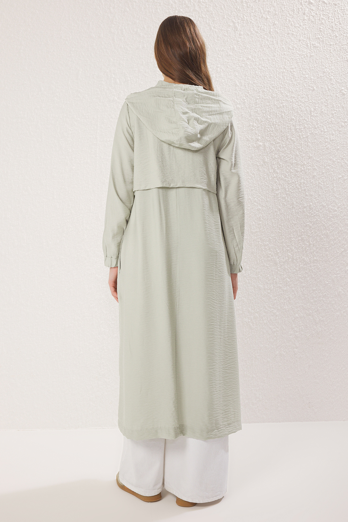 Trendyol Modest-Green Windbreaker Detailed Woven Cap & Ferace Tctss25Kf00007 4