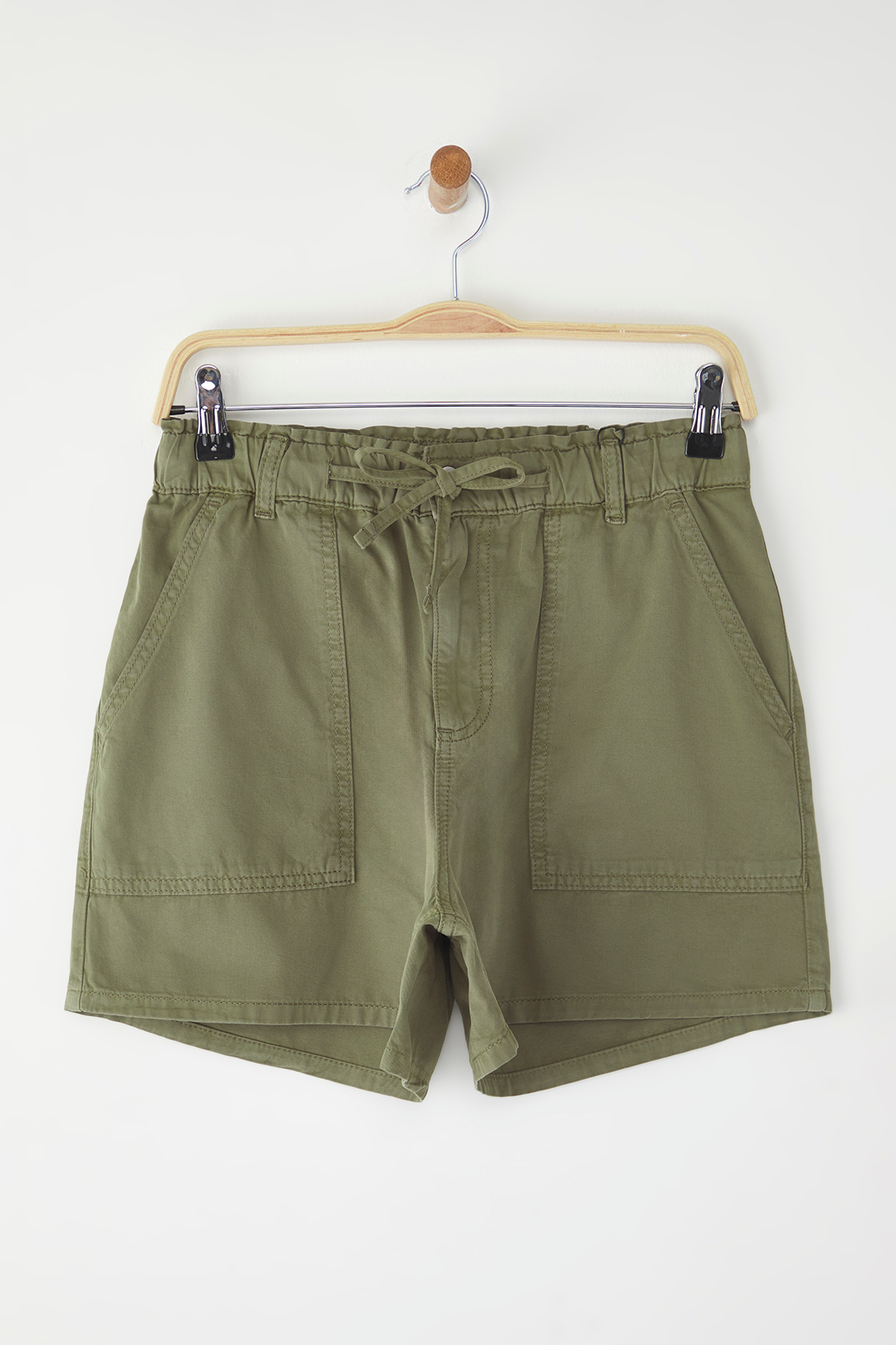 Trendyolmilla  Haki Yüksek Bel City Boy Denim Şort TWOSS25SR00157 - Görsel 5