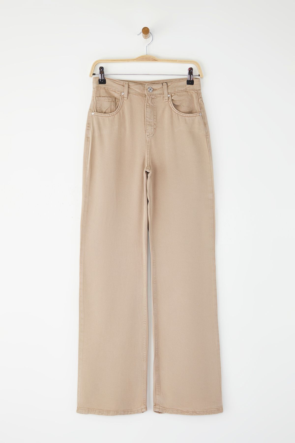Trendyol Collection-Nerz 100 % Tencel ™   Jeans mit hoher Taille und weitem Bein 5