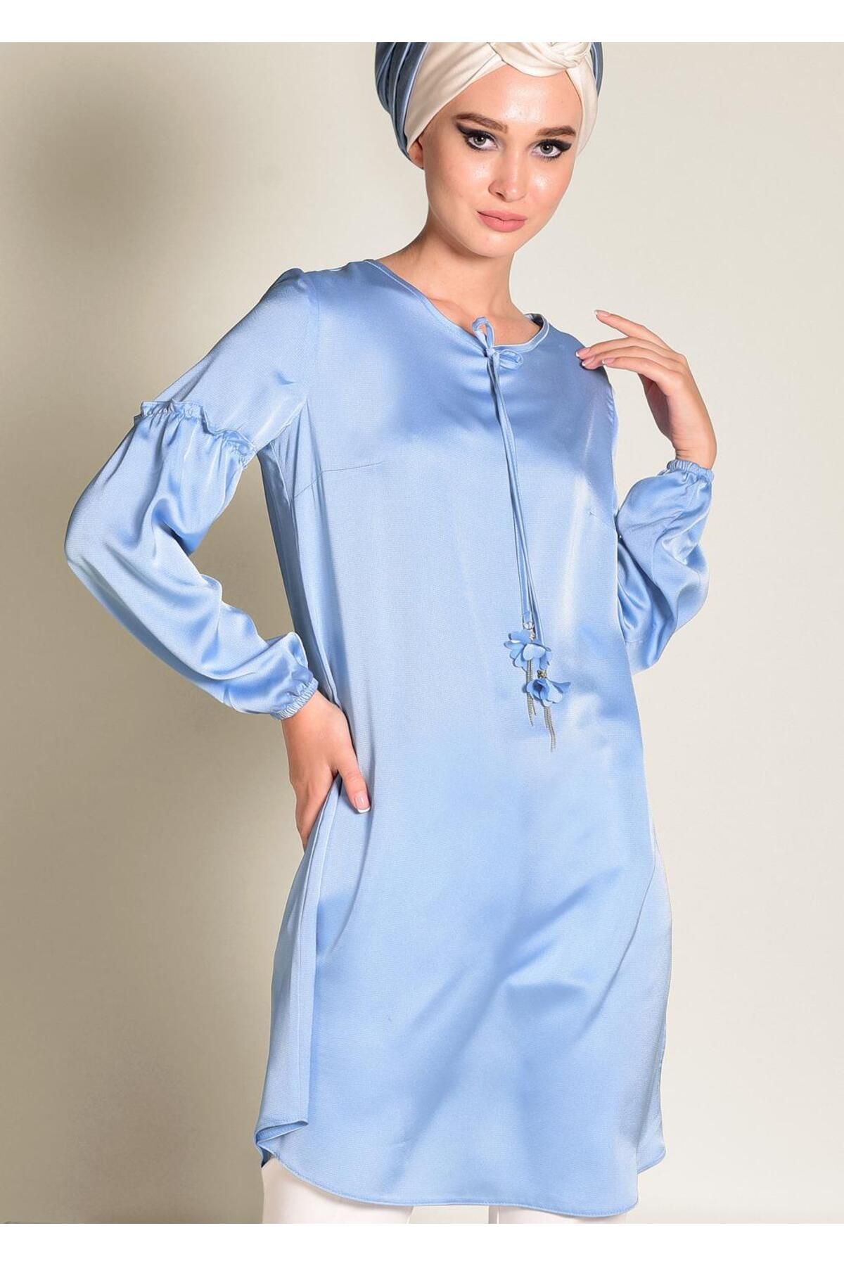 تونیک ساتن با کاف الاستیک 4334 Alvina