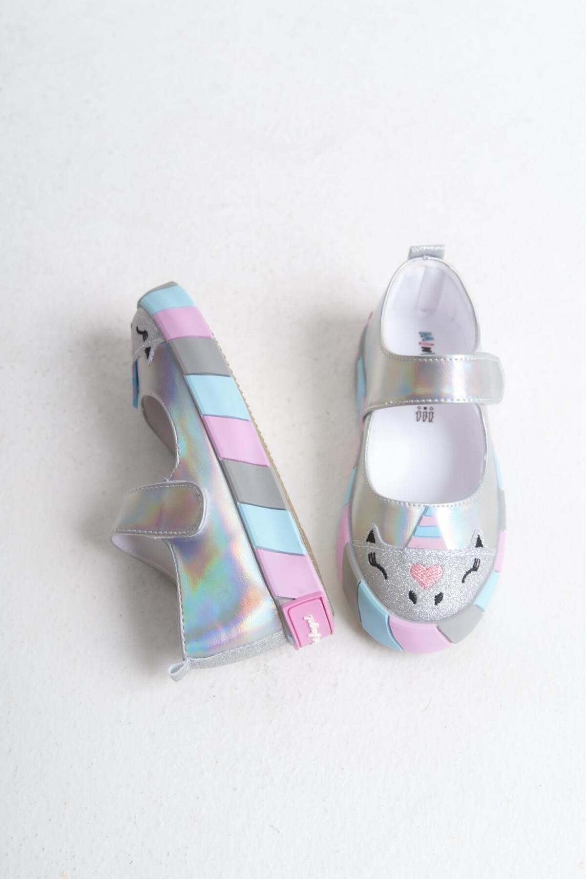 Mini Angel Hologram Gümüş Unicornlu Babet Kız Çocuk Babet Ortopedik Spor Babet Yeni Sezon Babet fotoğrafı 2 (önizleme)