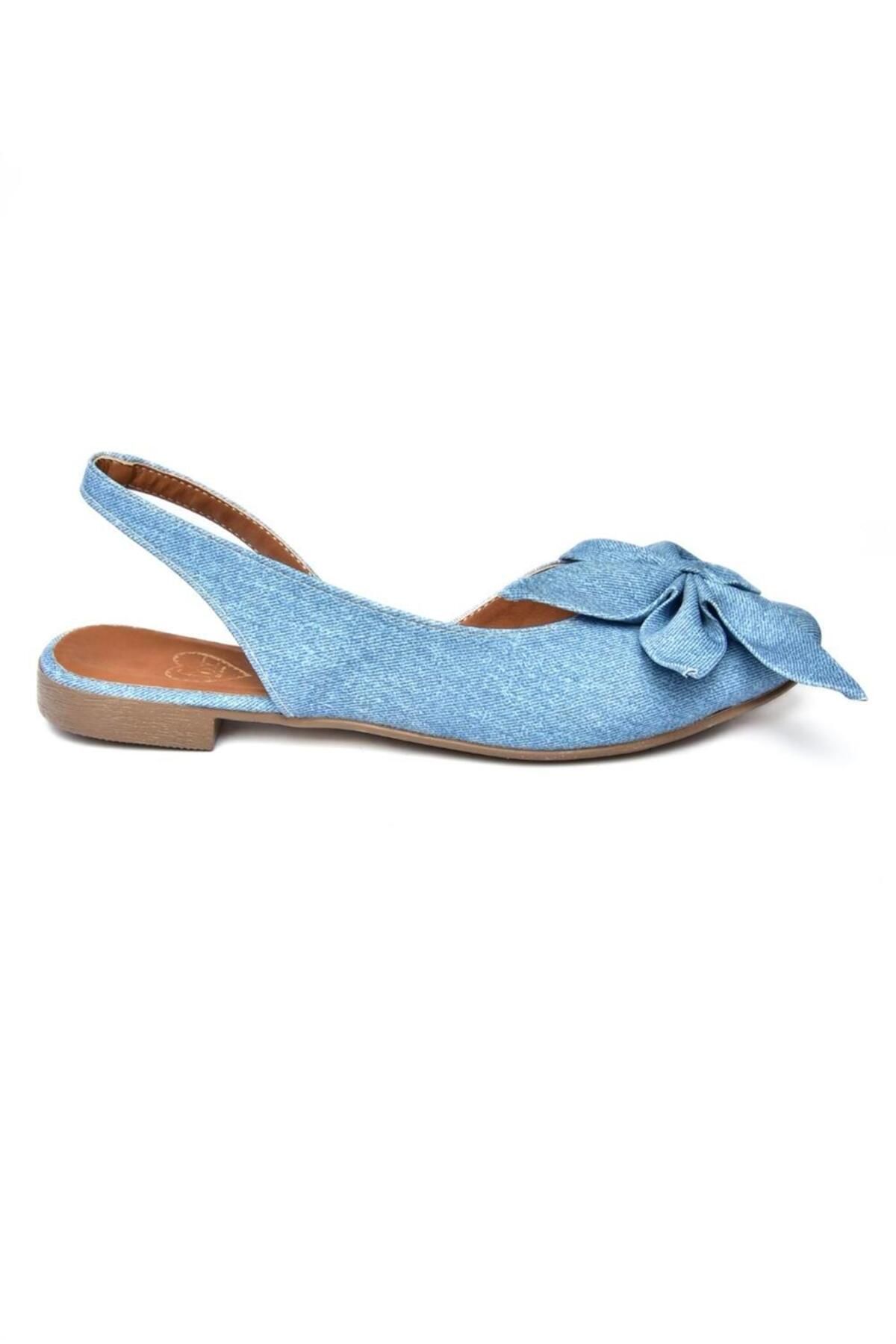 Fox Shoes-H726809004 Damen-Ballerinas aus blauem Jeansstoff 5