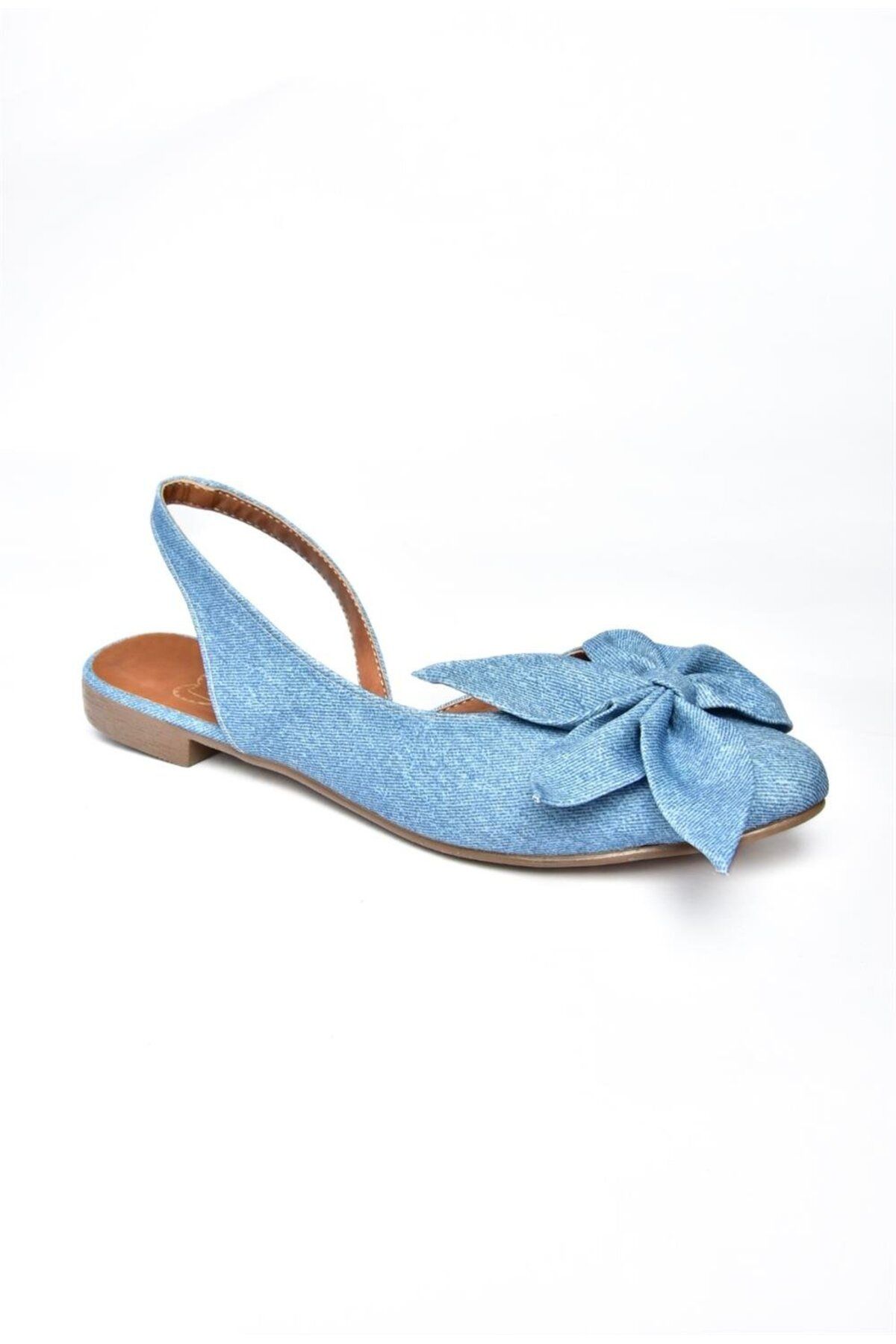 Fox Shoes-H726809004 Damen-Ballerinas aus blauem Jeansstoff 6