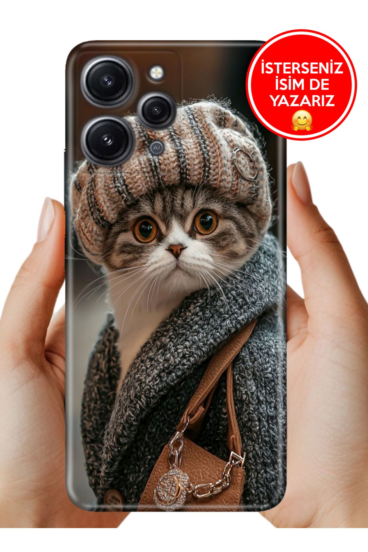 Cekuonline Xiaomi Redmi 12 Kılıf Baskılı Life Style Kapak Silikon Parisli Kedi