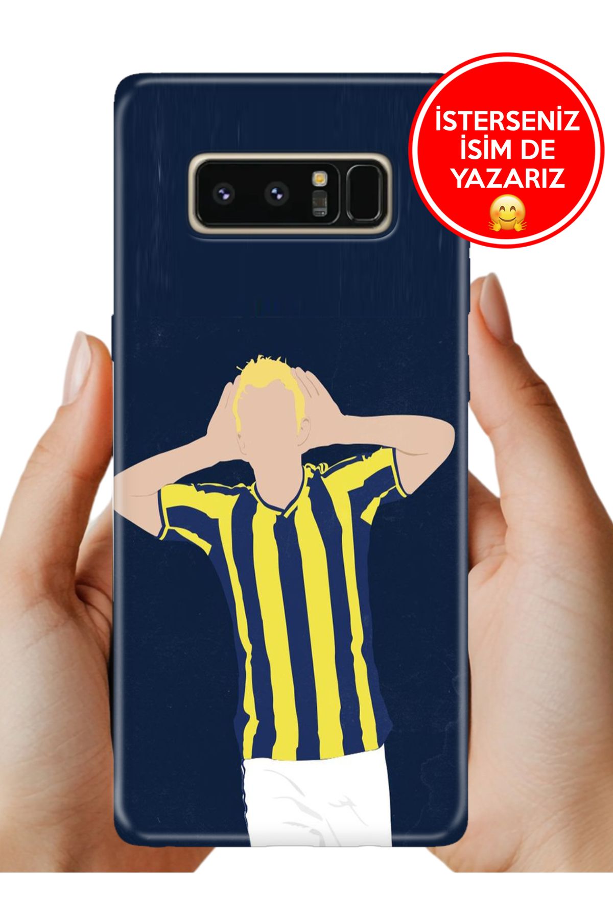 Cekuonline Galaxy Note 8 Kılıf Baskılı Life Style Kapak Silikon Sarı Lacivert Gol