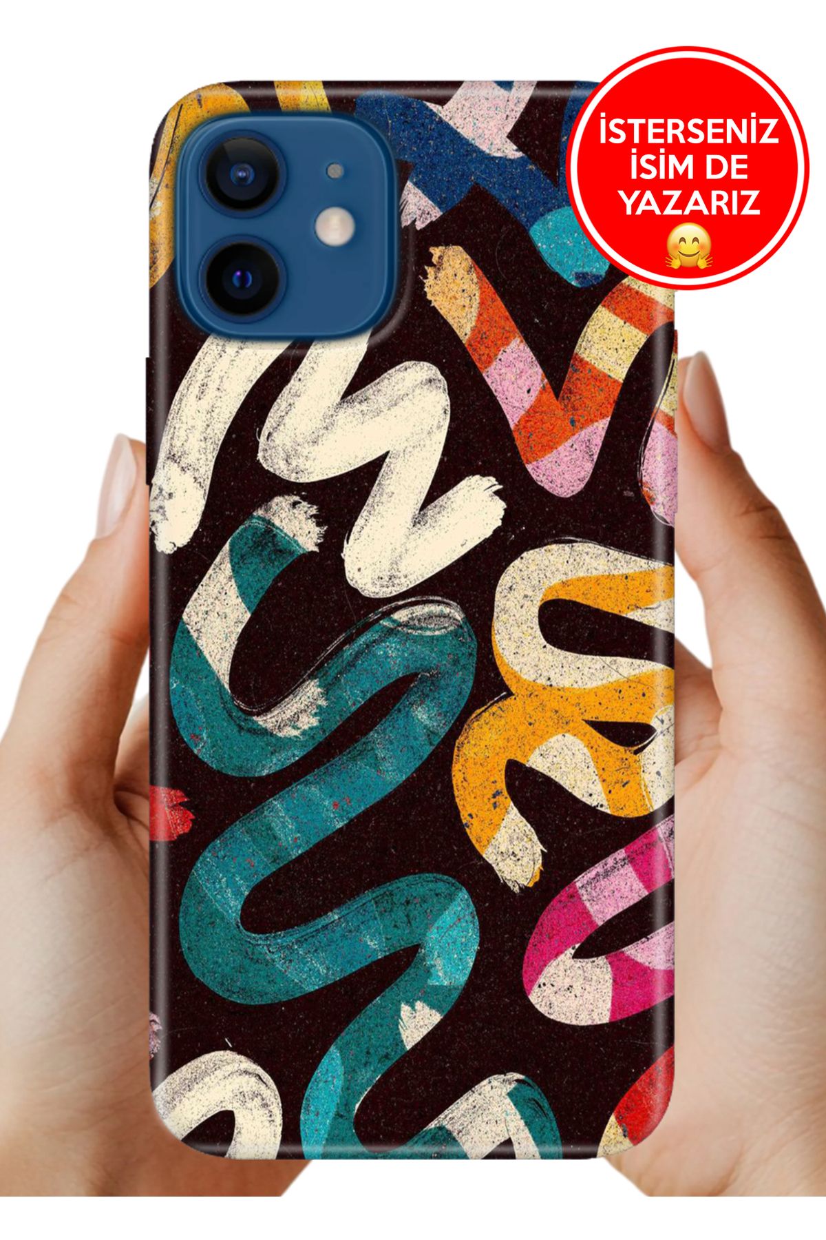 Cekuonline iPhone 12 Kılıf iP12 TPU Resimli Elastik Silikon Ikonicc