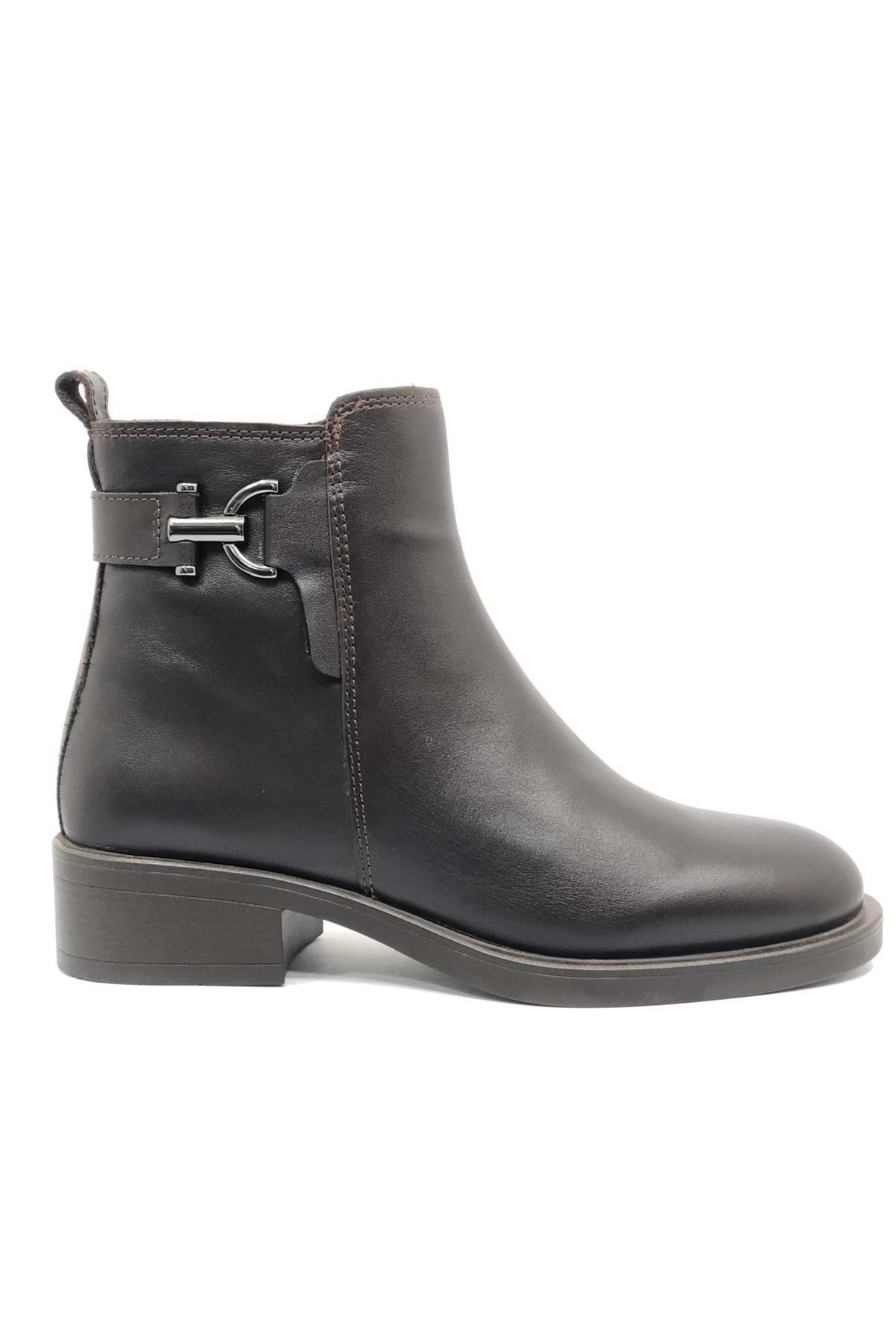 Greyder-Women's Brown Genuine Leather Heeled Boots 4K2Ub59155 2