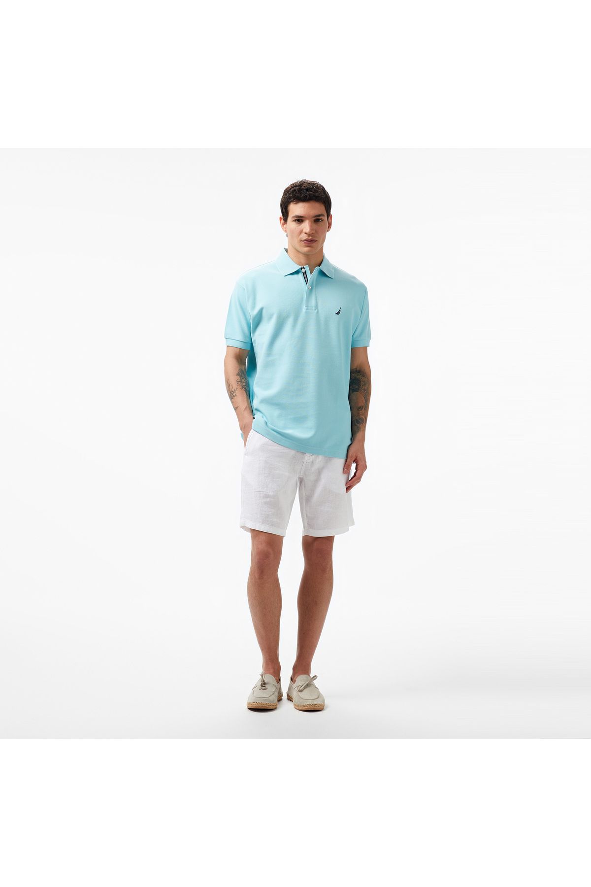 تی شرت یقه پولو آبی مردانه تيشرت يقه آستين كوتاه مدل Nautica