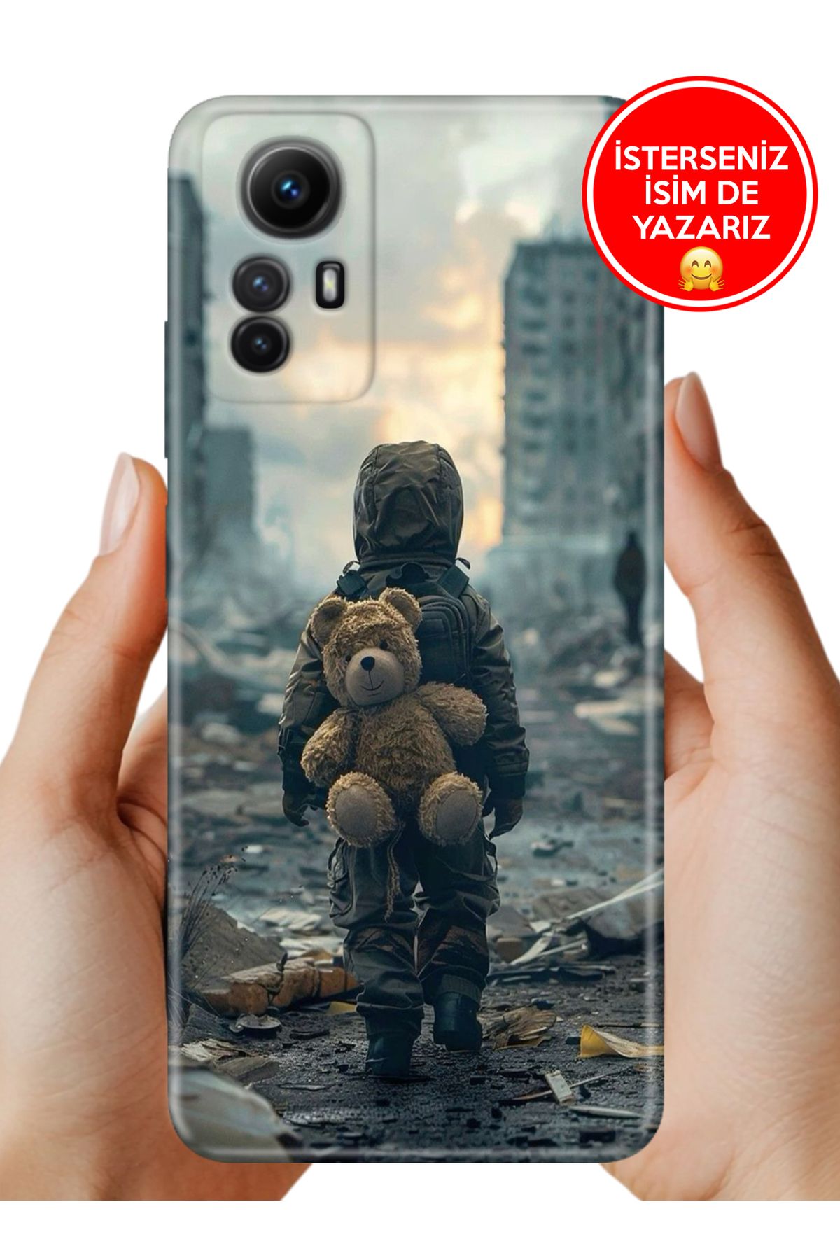 Cekuonline Xiaomi Redmi Note 12s Kılıf Tam Rubber Esnek Silikon Full Koruma Savaşa Hayır
