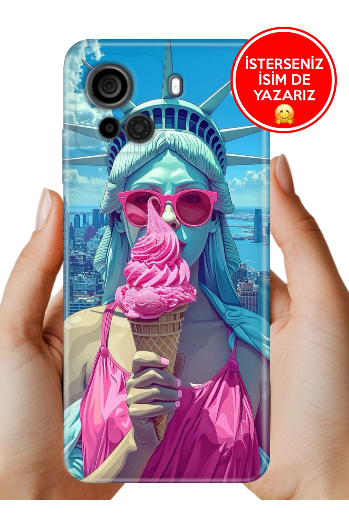 Cekuonline Casper Via F30 Kılıf Desenli Baskılı Kamera Korumalı ZRR Silikon Özgürlük Heykeli