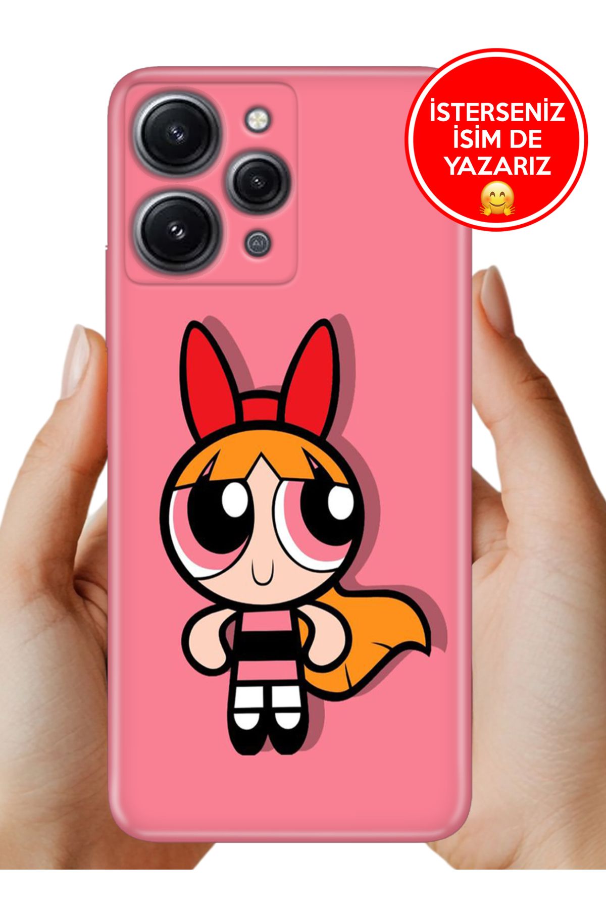 Cekuonline Xiaomi Redmi 12 Kılıf Desenli İsimli / İsimsiz Silikon Power Puff