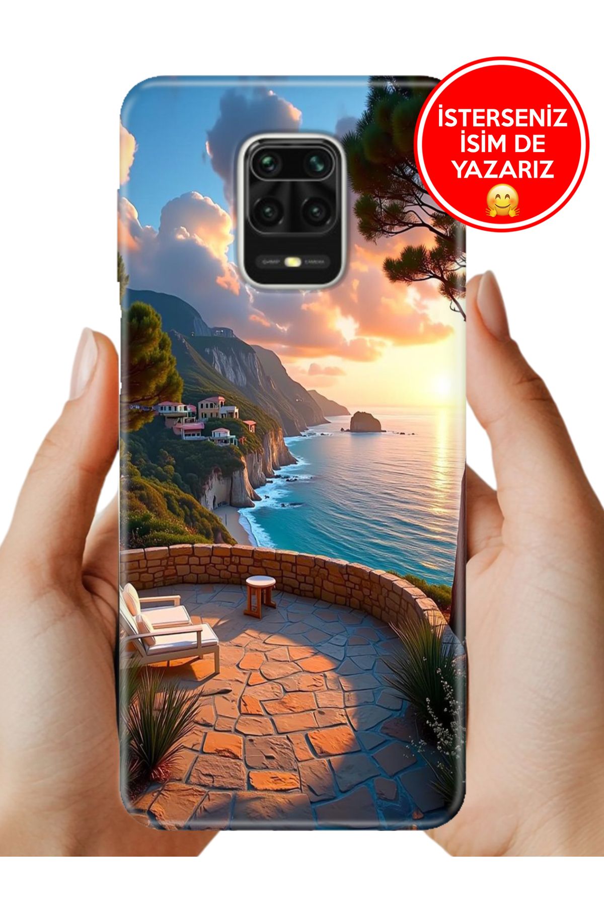 Cekuonline Xiaomi Redmi Note 9 Pro 9S Kılıf Tam Rubber Esnek Silikon Full Koruma Seninle Burada