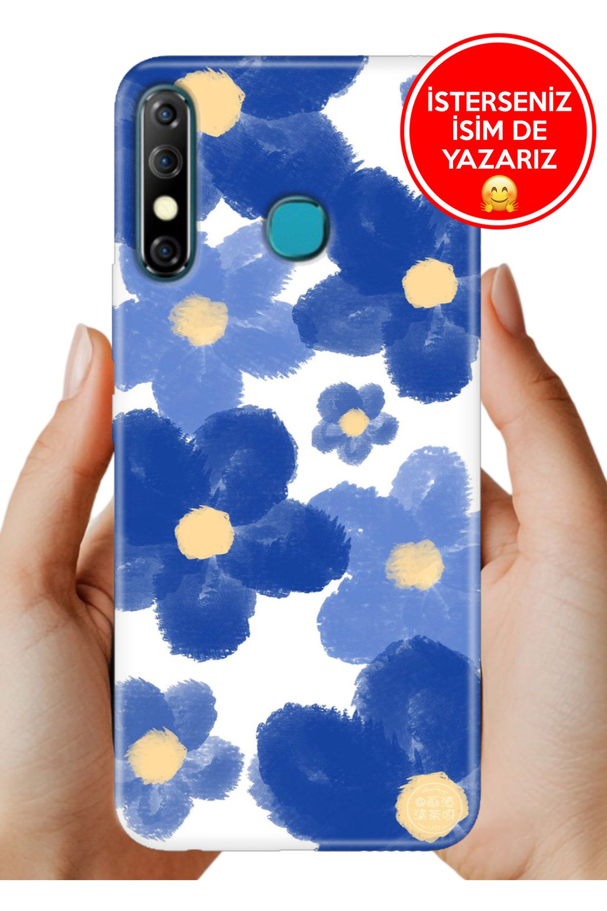 Cekuonline İnfinix Hot 8 Kılıf Cekuform Desenli Art Silikon Blue Orgin