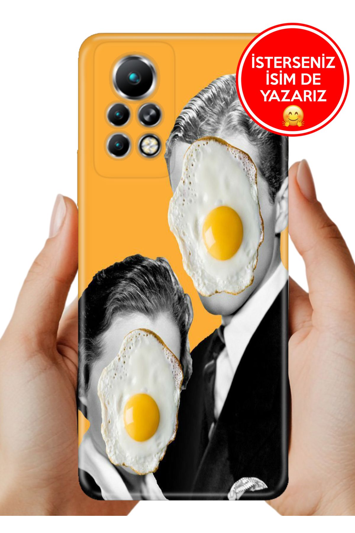 Cekuonline İnfinix Note 11 Pro X697 Kılıf Desenli Baskılı Kamera Korumalı Silikon Egg Portre