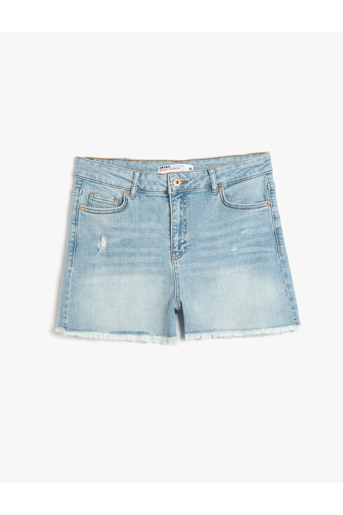 Koton Yeni Sezon Rahat Kesim Yıpratma Detaylı Denim Şort