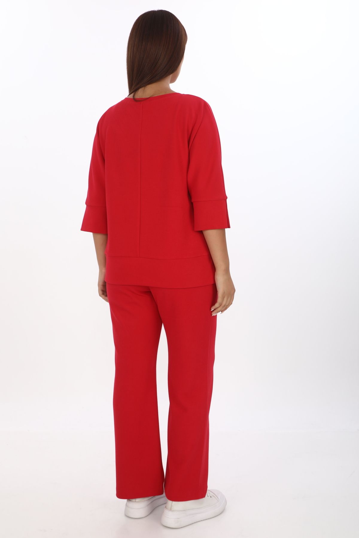 EXİTLİNE-Women's Loose Fitting Red Suit 3