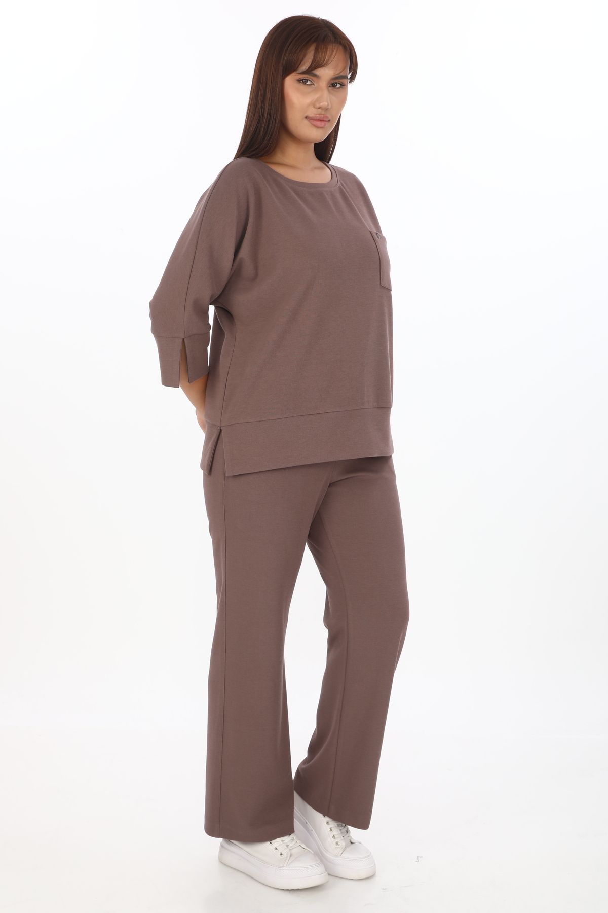 EXİTLİNE-Women's Loose Fitting Red Suit 4