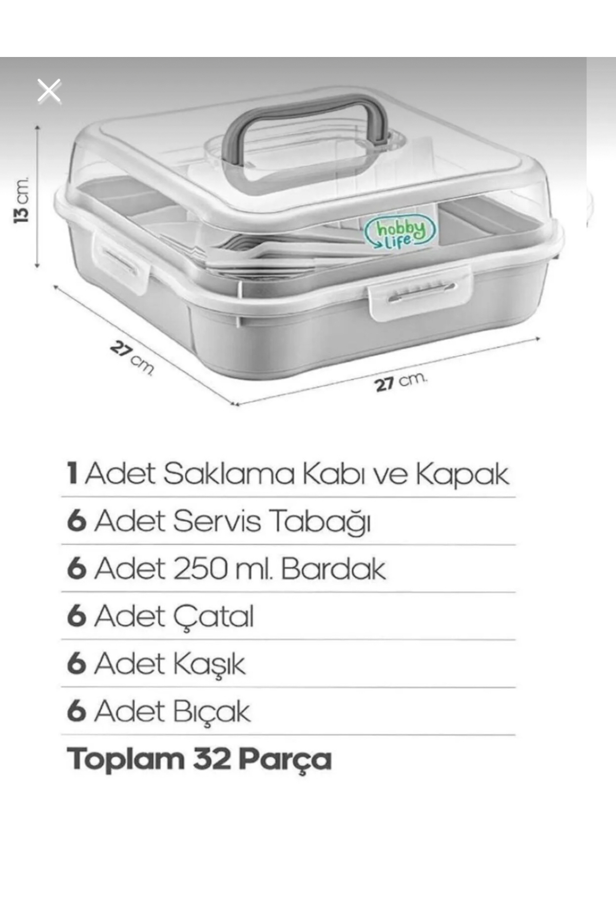 32 Parça 6 Kişilik Çantalı Magic Piknik Seti — görsel 2