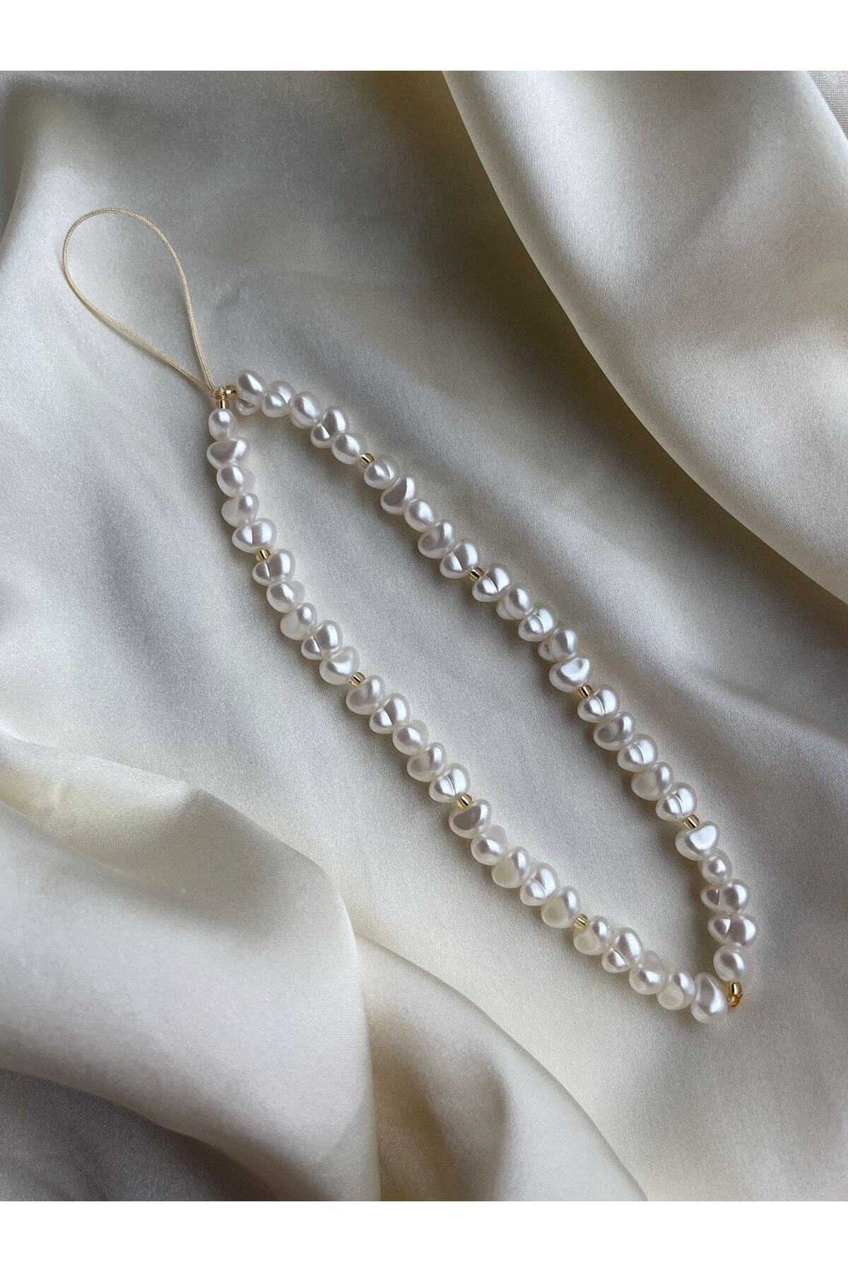 Pearl Detailed Design Phone Charm Phone Strap Bag Ornament