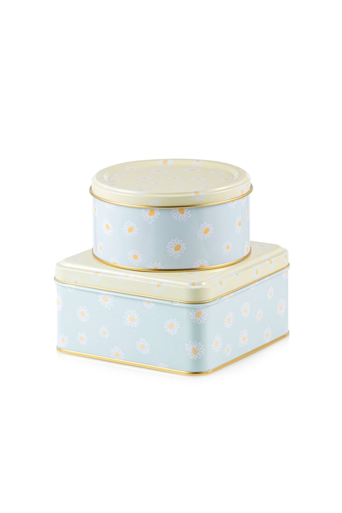 LC Waikiki-Mixed Flower Printed Metal Storage Container Set of 2 5