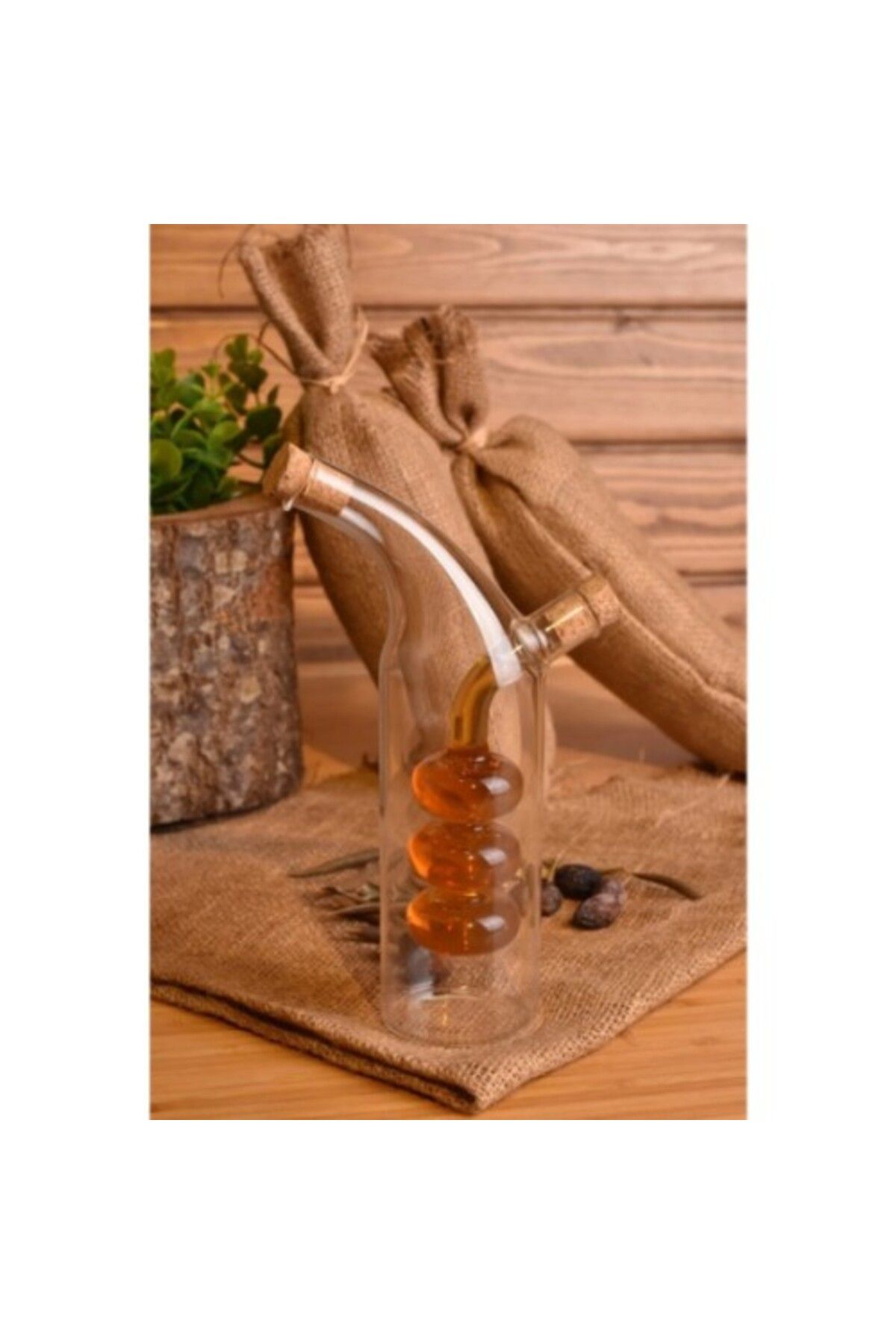 Mu Art Ahşap Cam 2'Si 1 Arada Yağdanlık Ve Sirkelik 300 Ml