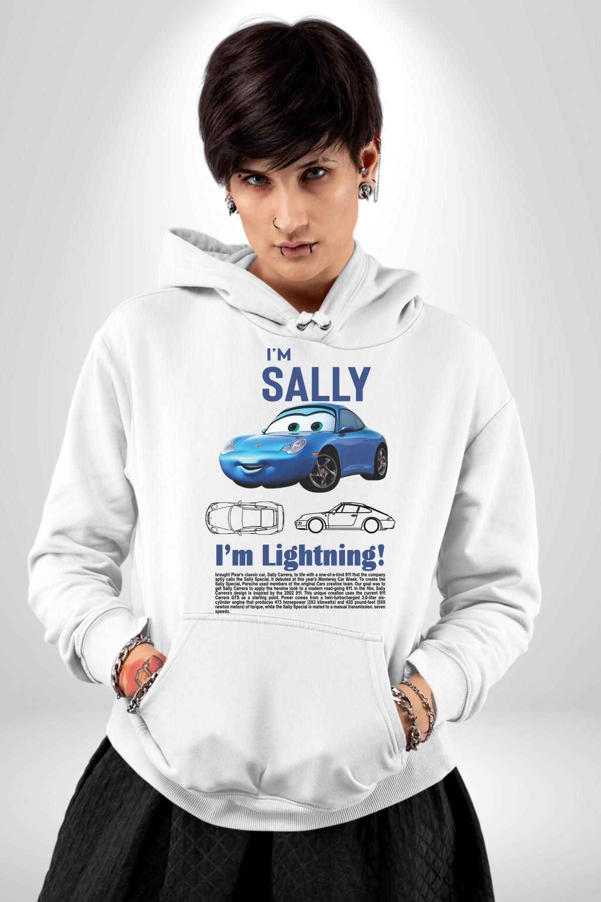 Soufeel Ben Sally Arabalar Prototip Kadın Erkek Baskılı Üç İplik Beyaz Kapüşonlu Hodie Sweatshirt