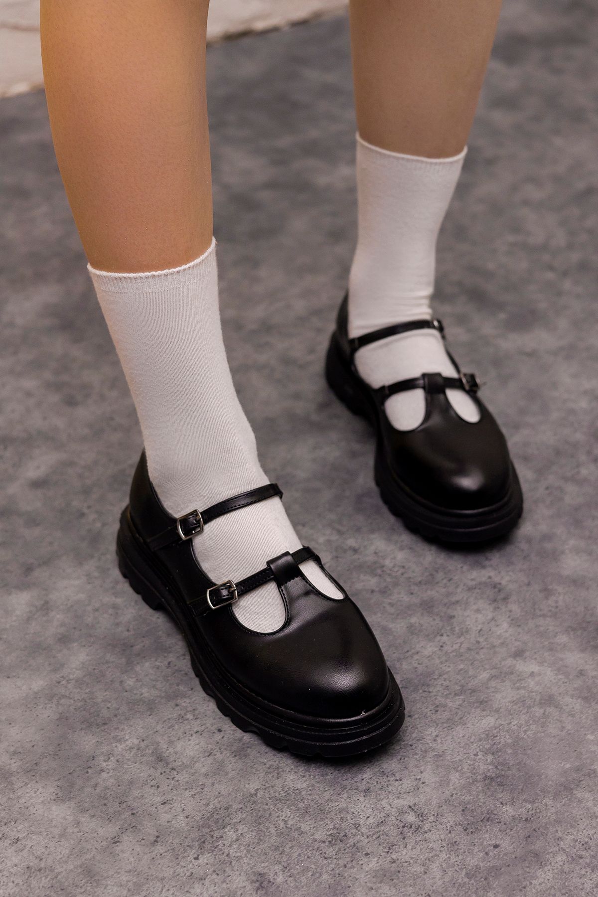 MYPOPPİSHOES Siyah Mat 3 Cm Topuklu Ayakkabı Sosa