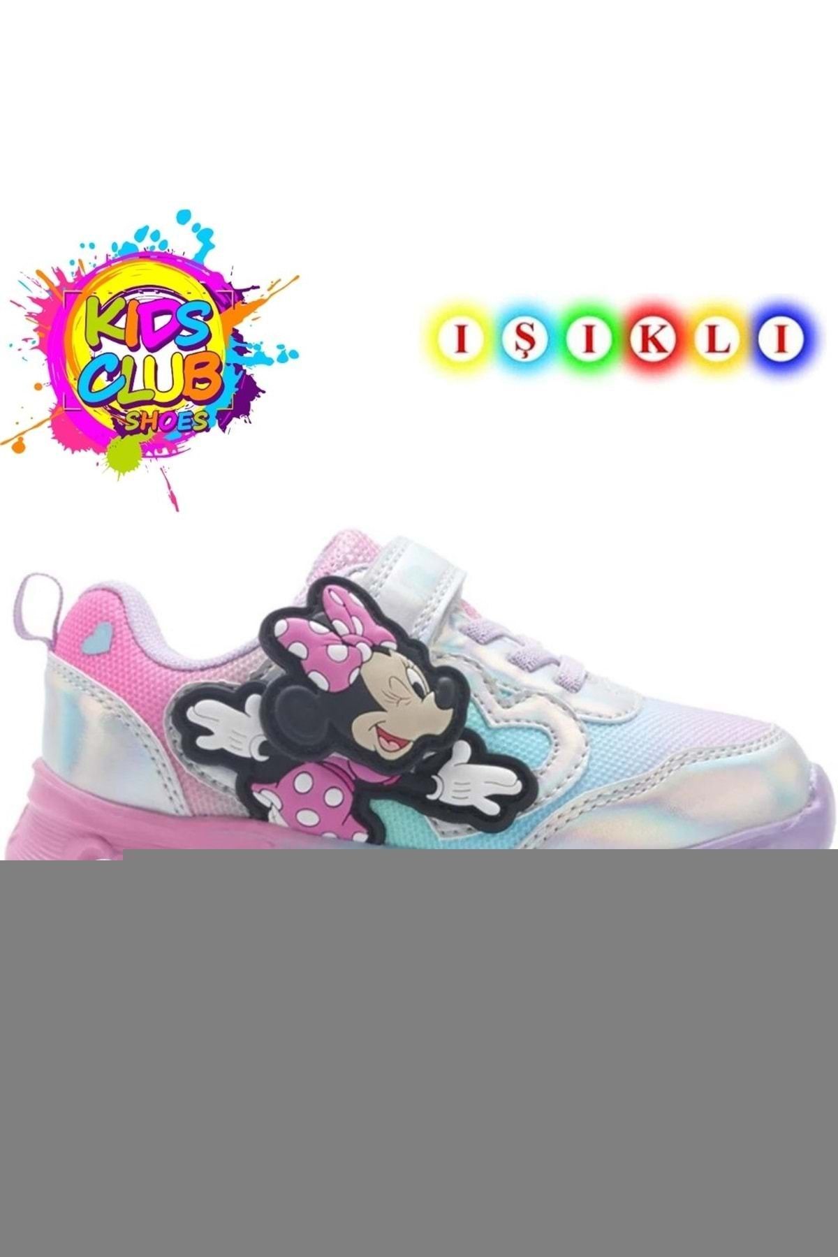 Kids Club Shoes Minnie Mouse Lumbo Kız Işıklı Ortopedik Çocuk Spor Ayakkabı MOR