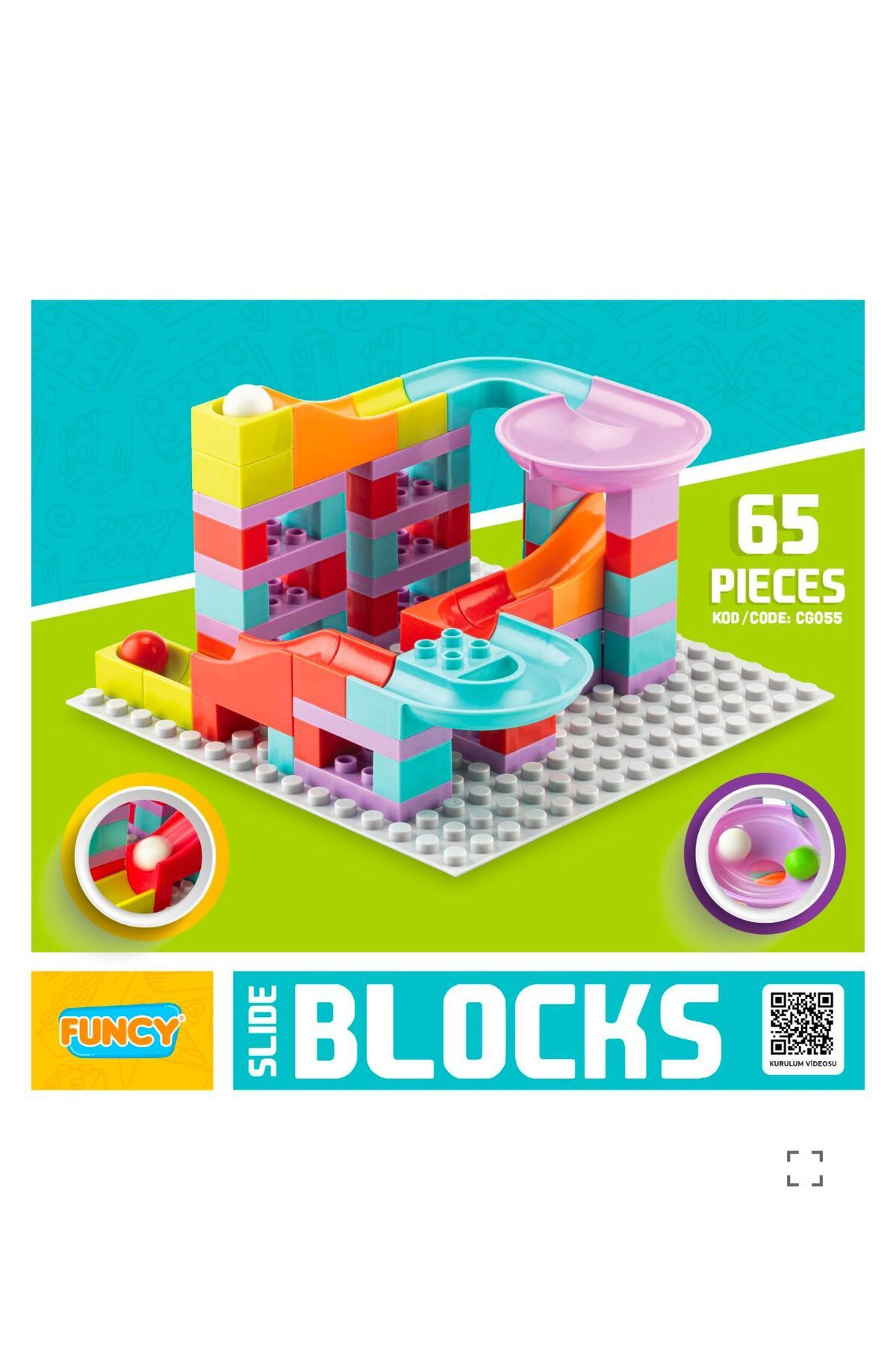 Ceco Toys Slide Blocks 65 Parça Legoduplo Uyumlu