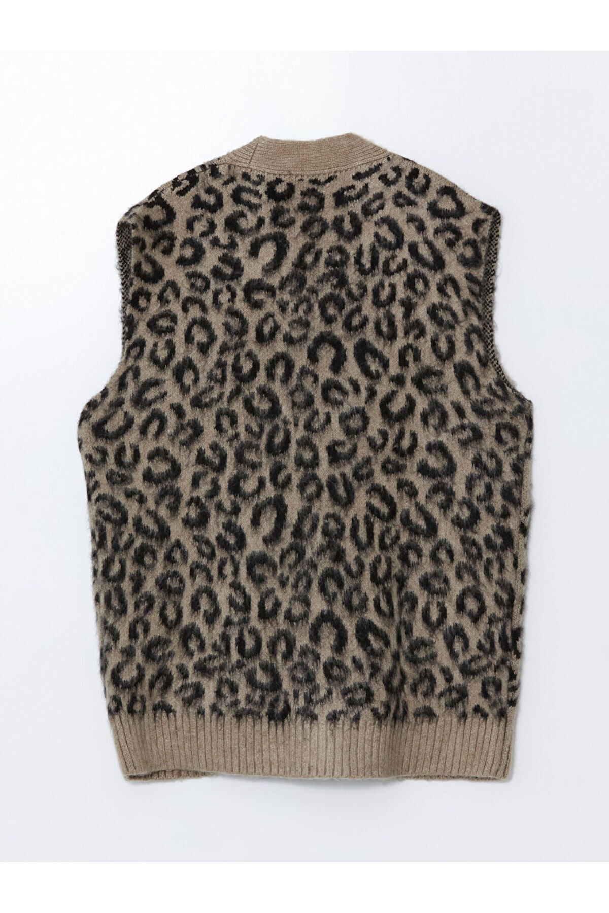 LC Waikiki-Lcw Grace Black V-Neck Patterned Women's Knitwear Vest 6