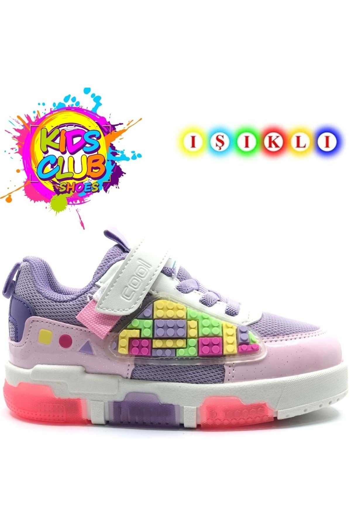 Kids Club Shoes Cool Legos Işıklı Ortopedik Taban Unisex Çocuk Spor Ayakkabı MOR