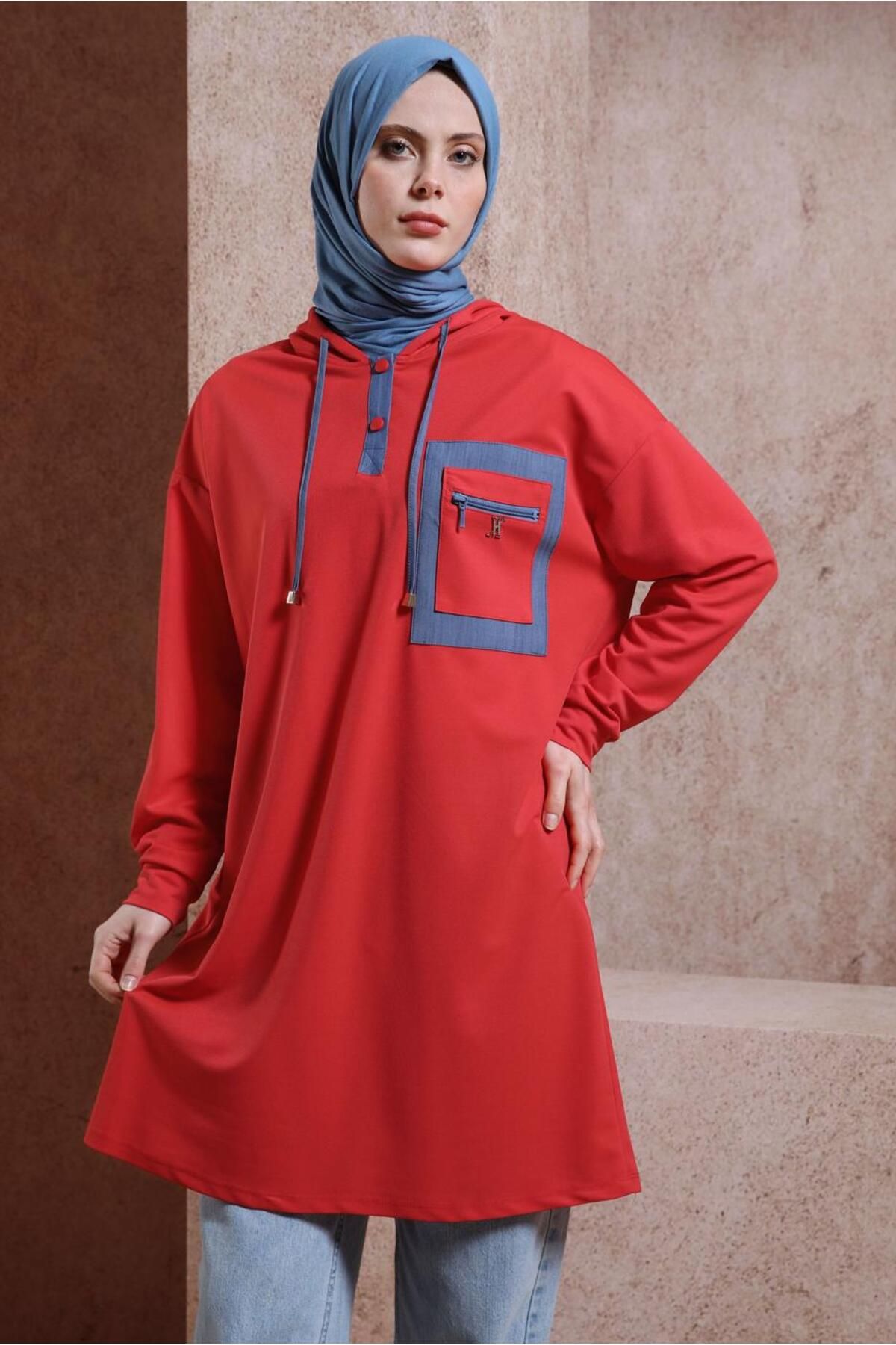 تونیک ورزشی کلاه دار 43846 Alvina