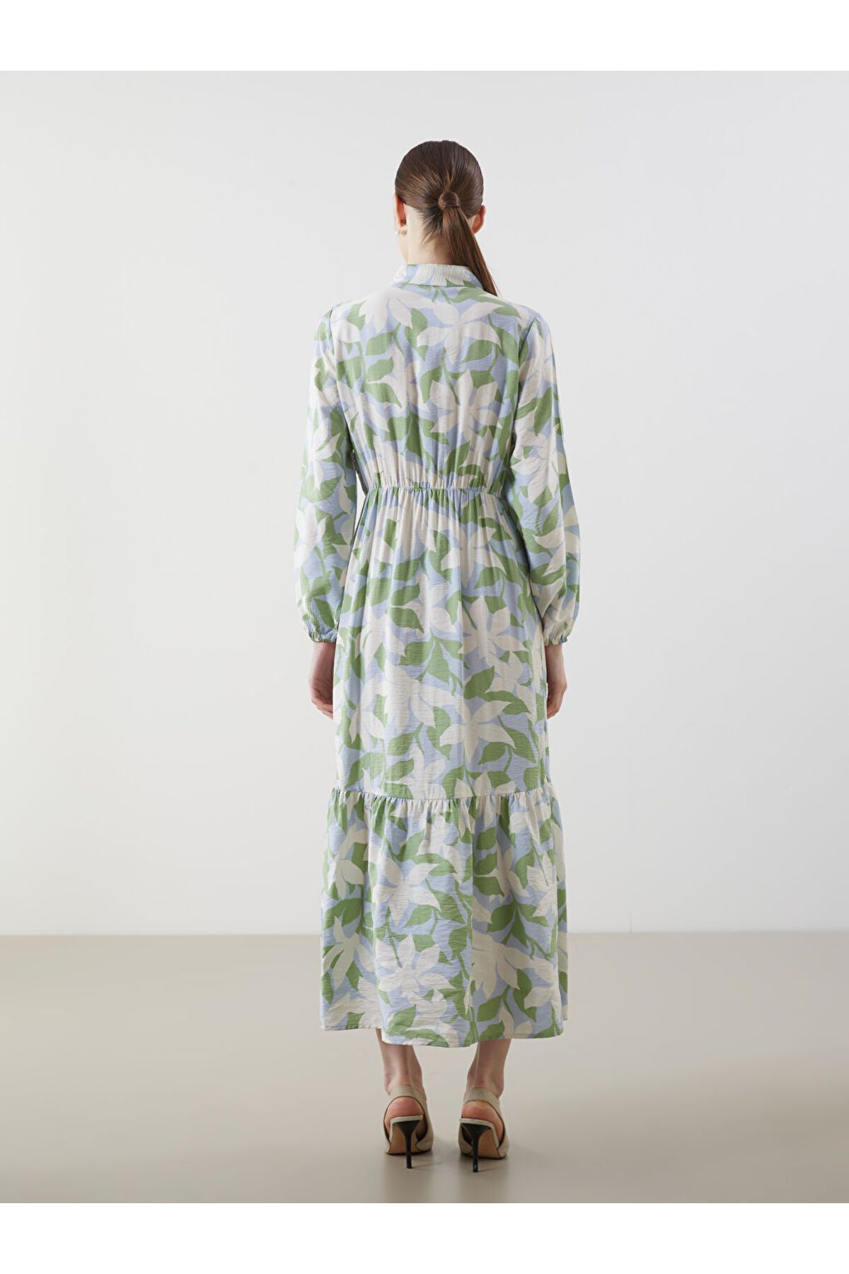 LC Waikiki-Rochie de damă cu imprimeu cu guler de cămașă LCW Modest 4