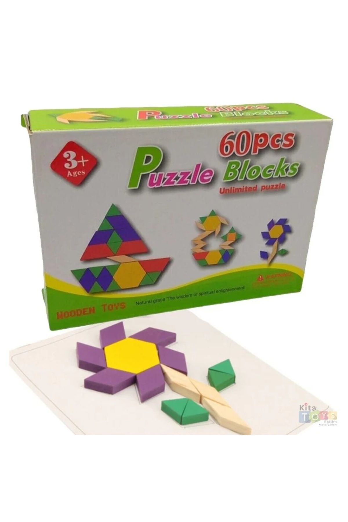 MİNİCOBABYY-60 Piece Puzzle Tangram Game (Shapes with Box) 2