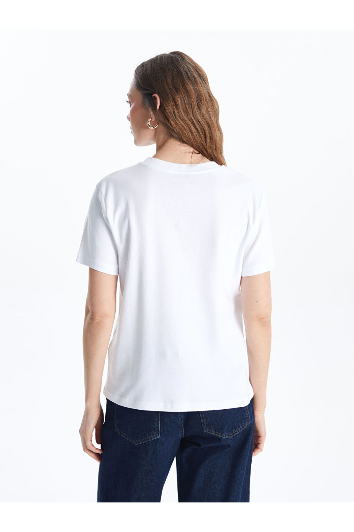 LC Waikiki-White Crew Neck Women's T-Shirt 4