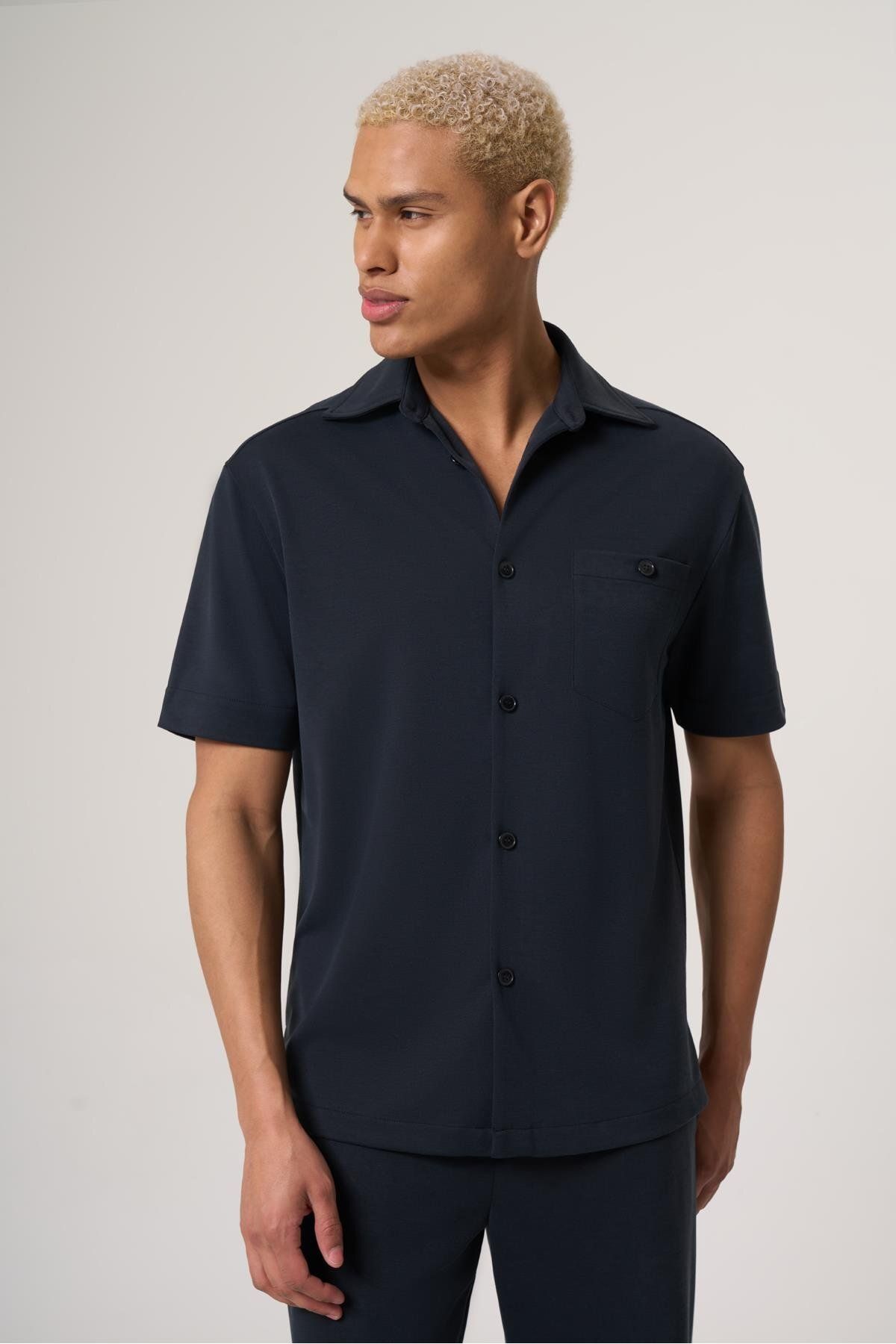 wellwe MODAL İÇERİKLİ RELAXED FIT PİKE ANTRASİT GÖMLEK