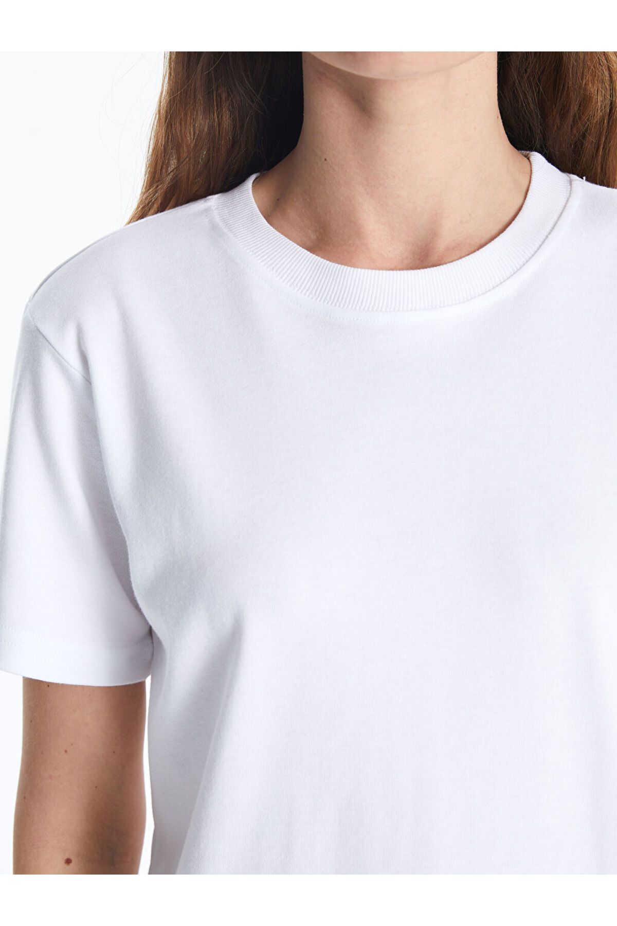 LC Waikiki-White Crew Neck Women's T-Shirt 3