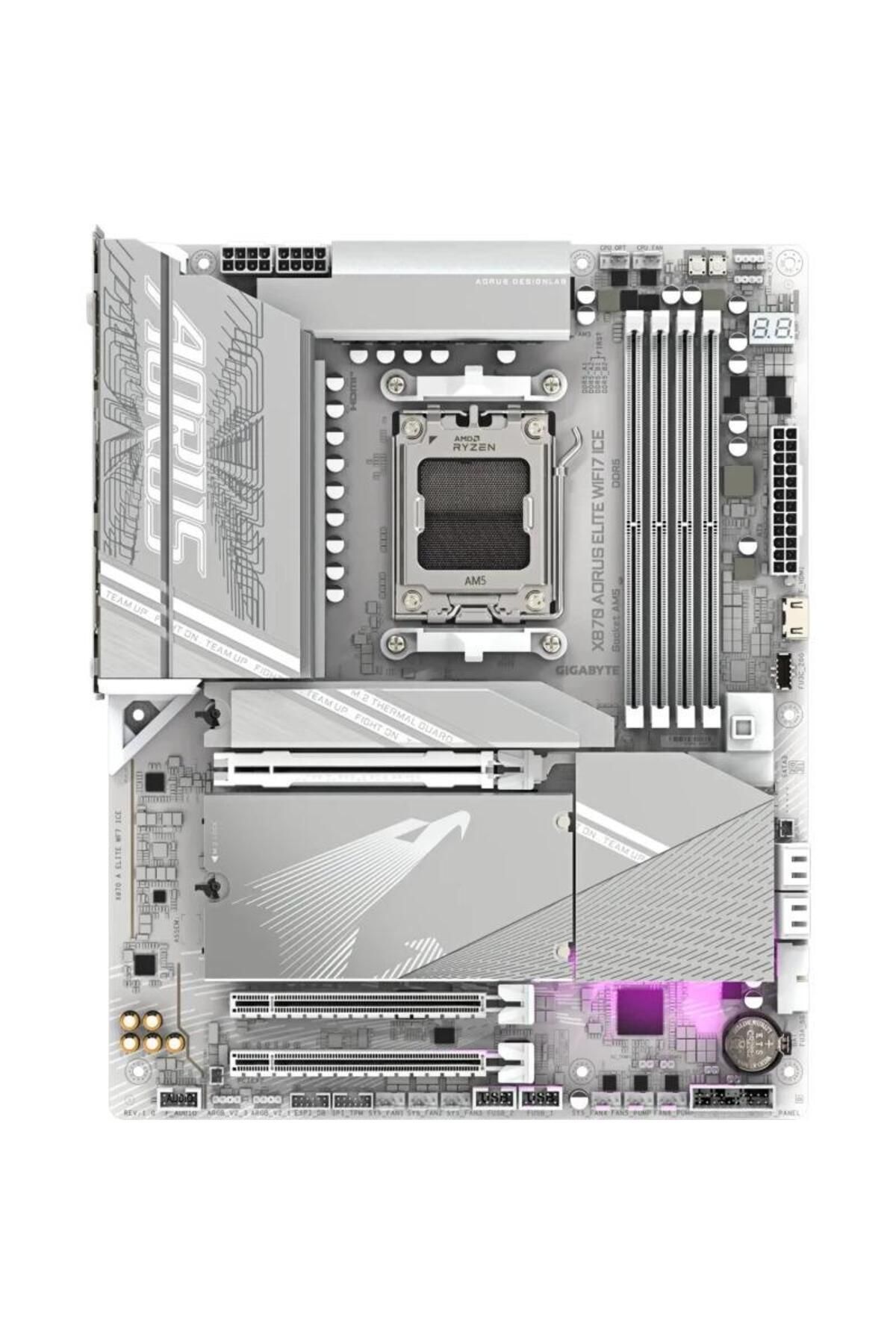 Gigabyte-Placa de baza GIGABYTE X870 AORUS ELITE WIFI7 ICE, AMD X870, AM5, ATX, DDR5 1