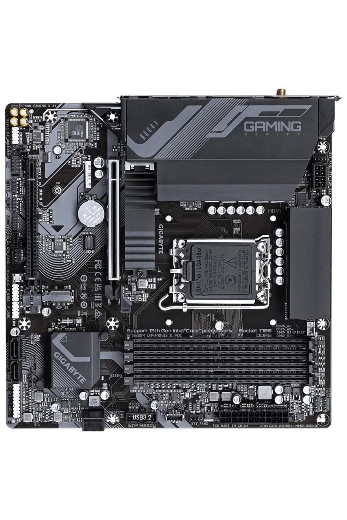 Gigabyte-Placa de baza GIGABYTE B760M GAMING X AX DDR5, LGA 1700 4