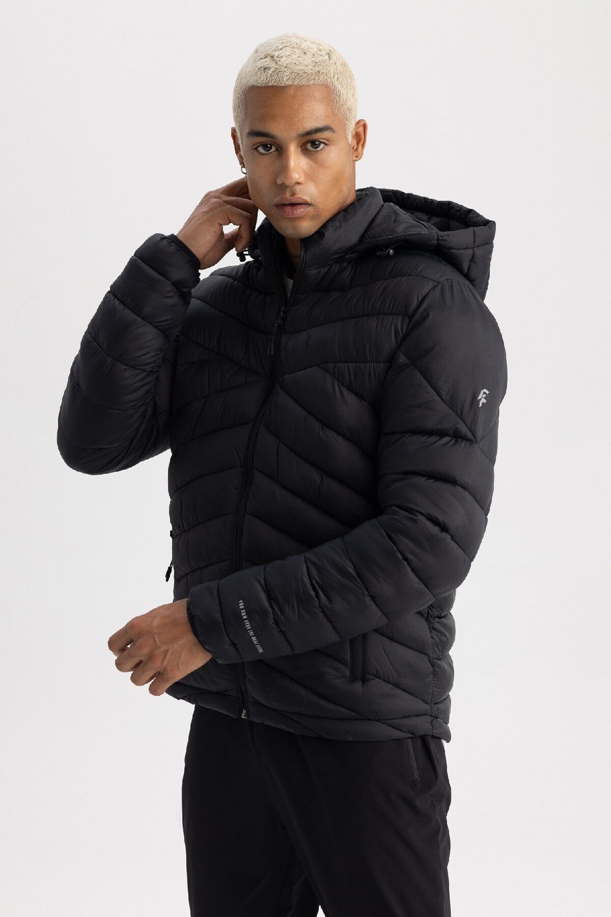 DeFacto-Jachetă pufă cu glugă Fit Water Repellent A3034ax23au 4