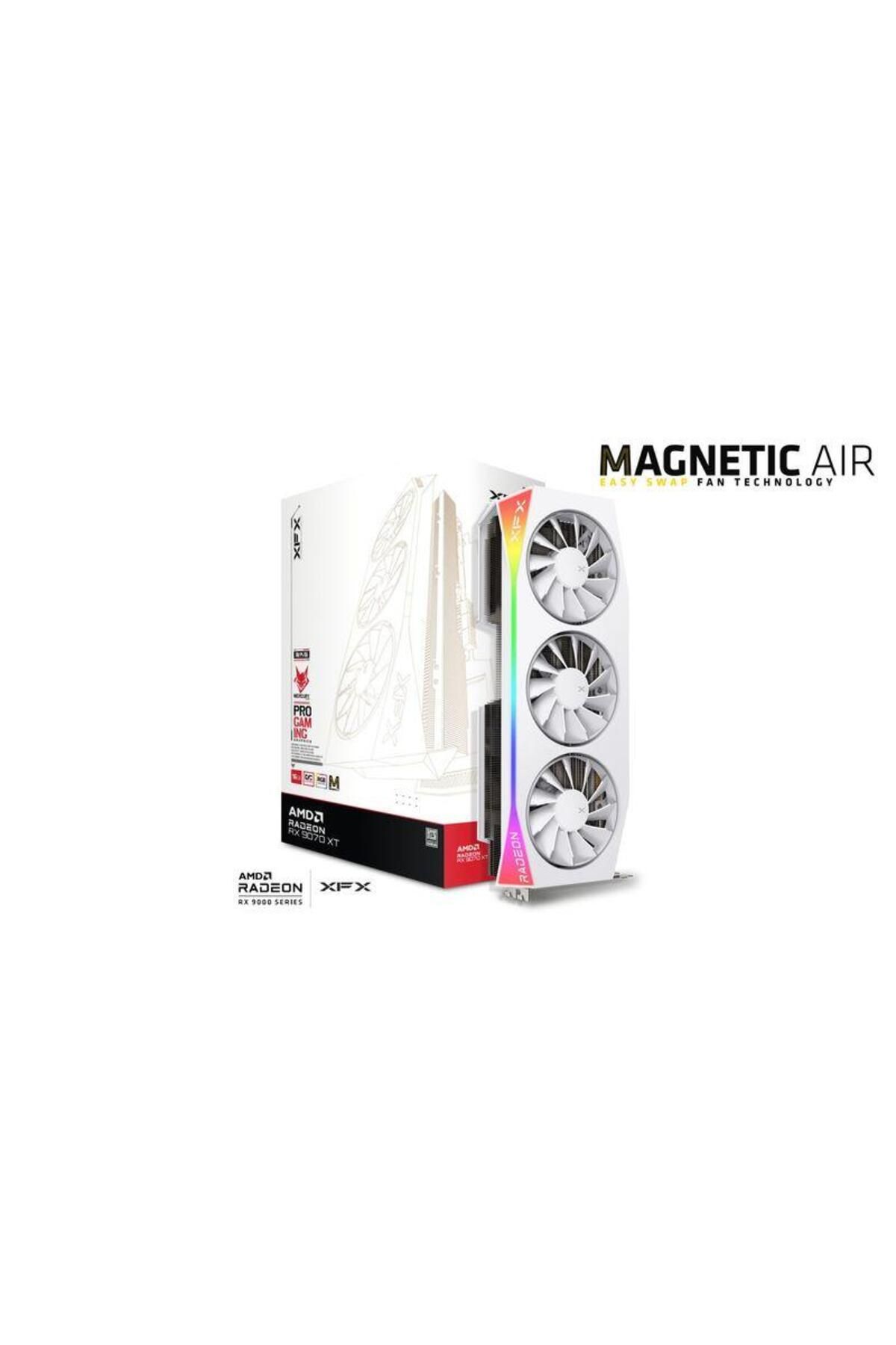 XFX-Placa video XFX Mercury AMD Radeon RX 9070XT OC White Magnetic Air Edition RGB, 16GB, GDDR6, 256-bit 6