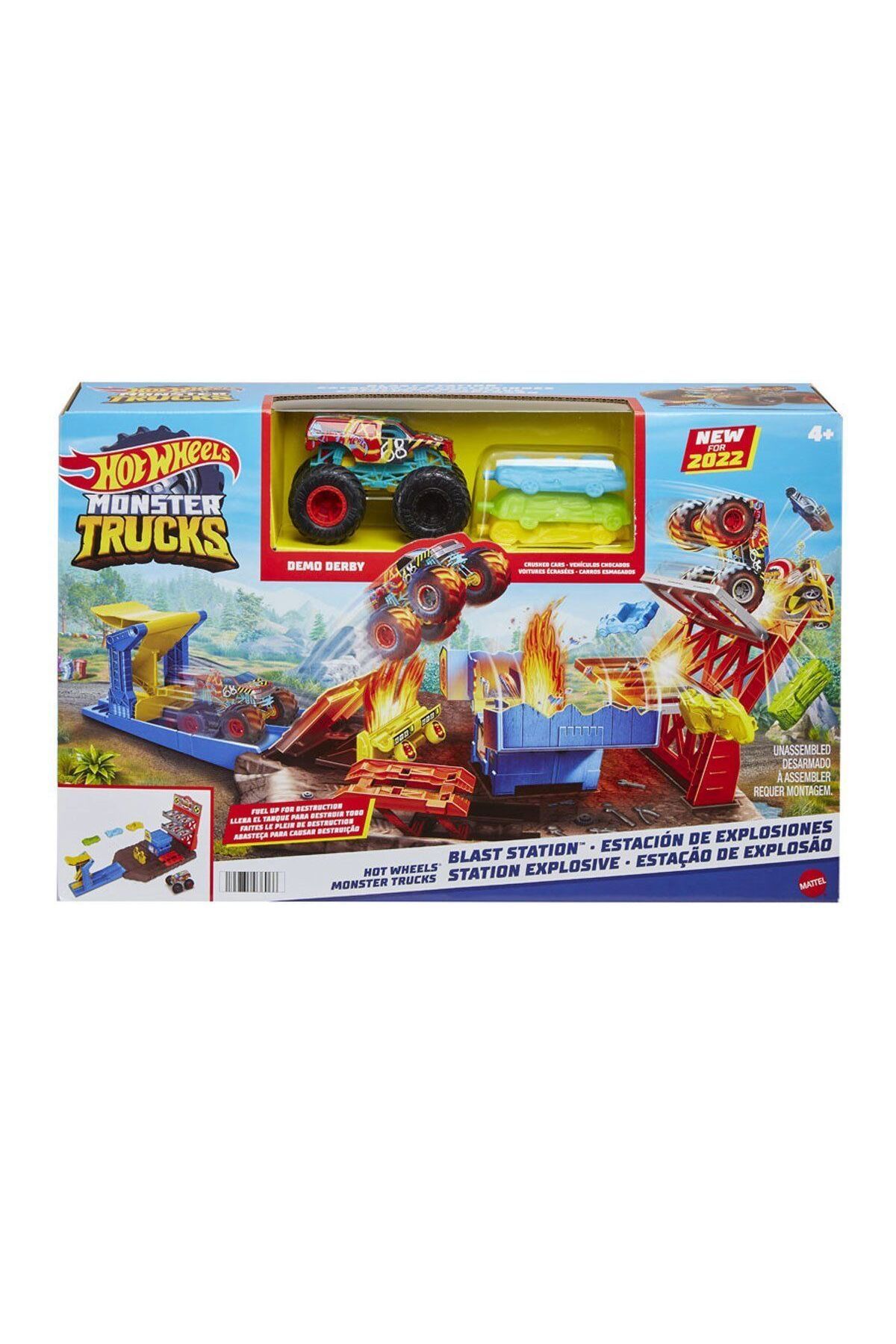TimeStart HFB12 Monster TrucEğitici Patlama İstasyonu Oyun Seti , Hot Wheels Monster Trucks