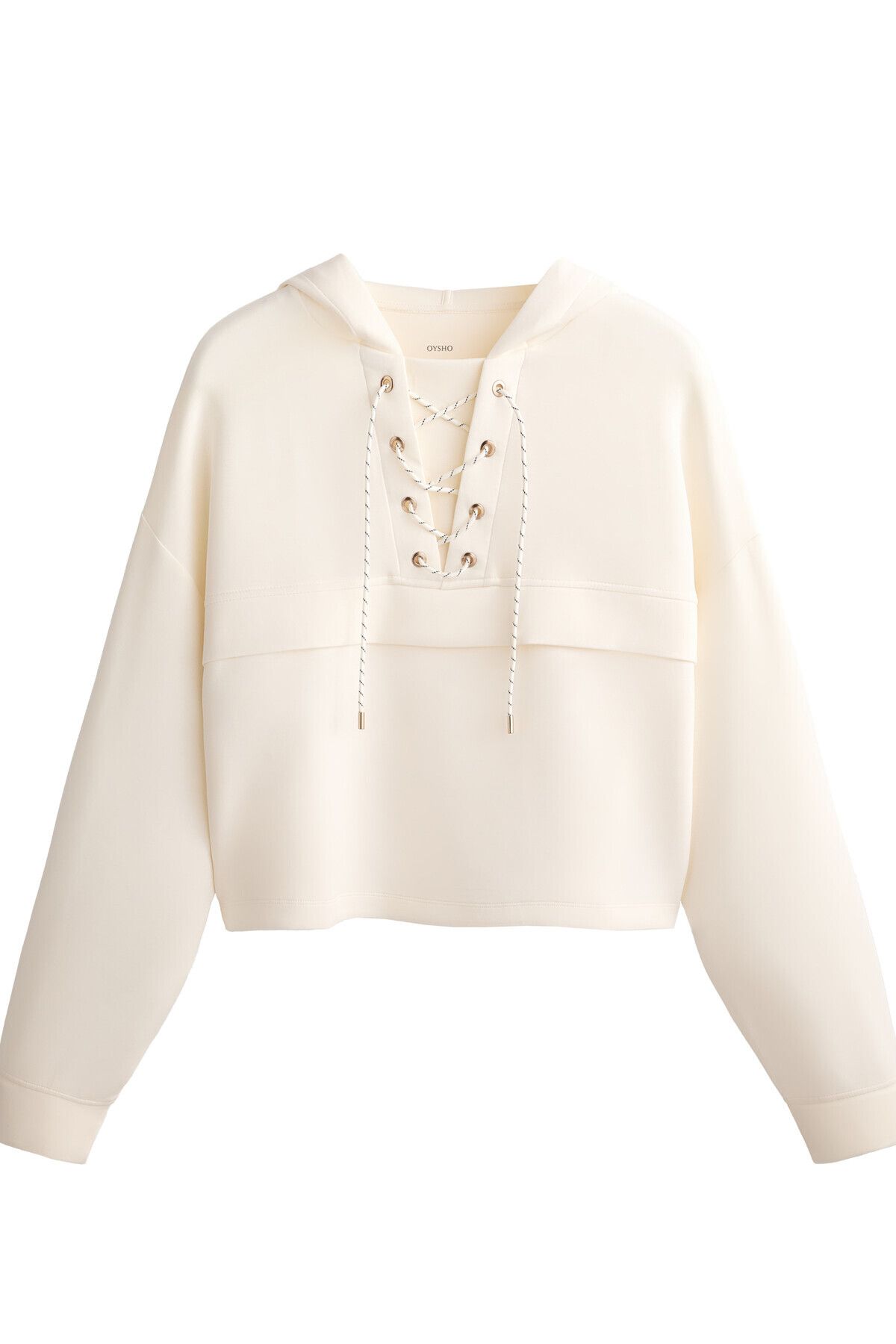 Oysho-Soft Touch criss-cross drawstring sweatshirt with modal 3