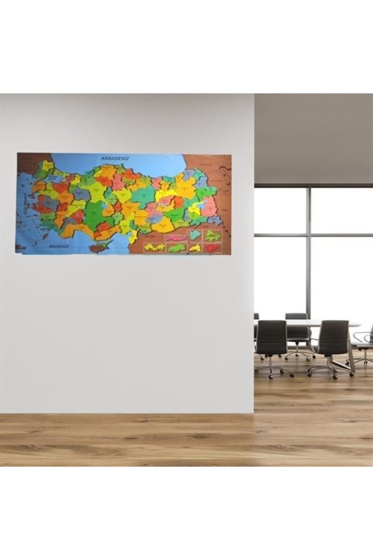 TimeStart Renkli Türkiye Haritası Manyetik Yapıştırıcı Gerektirmeyen Duvar Stickerı 118 CM * 56 CM